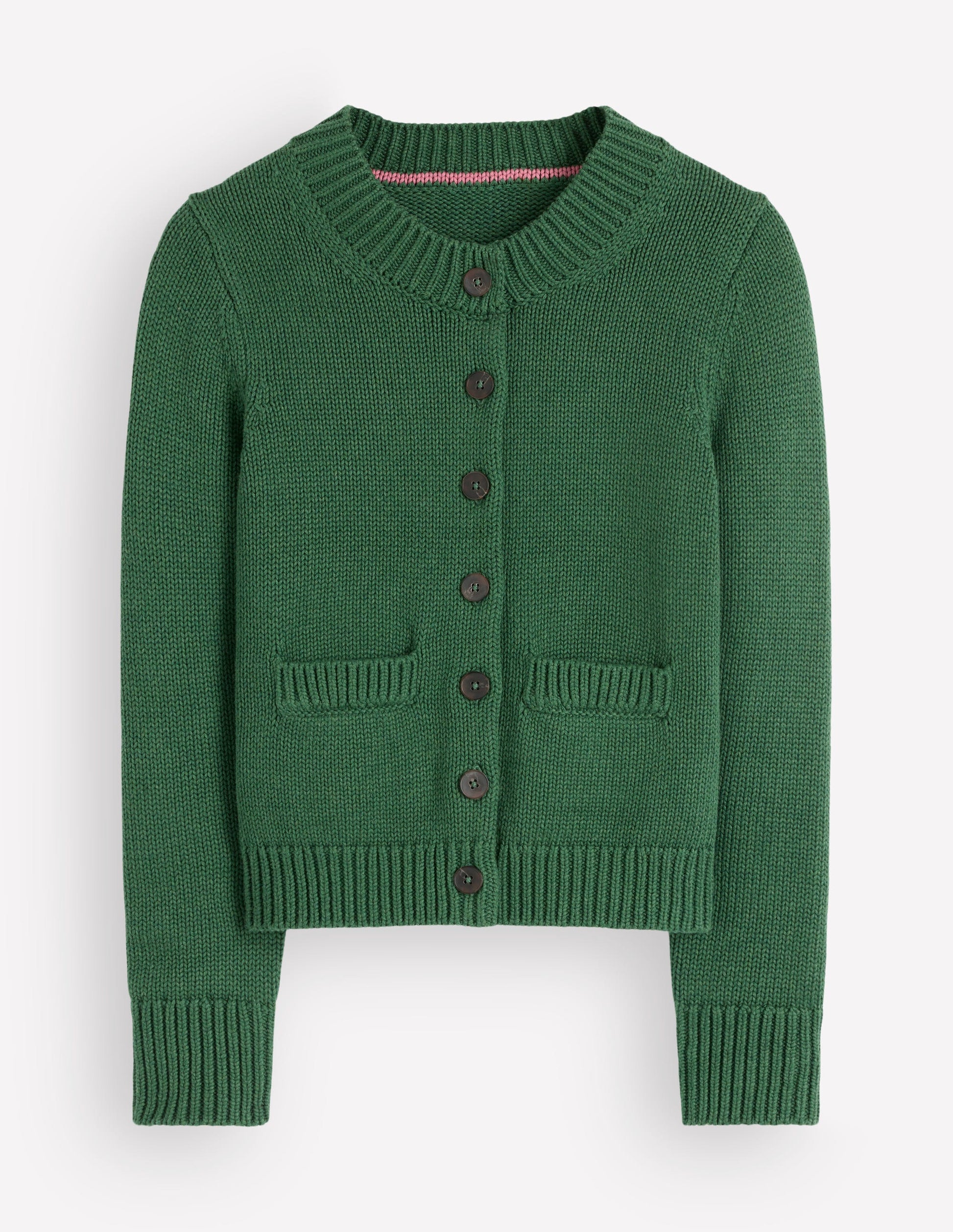 Lucy Grob gestrickte Baumwollstrickjacke-Highland-Grün-6