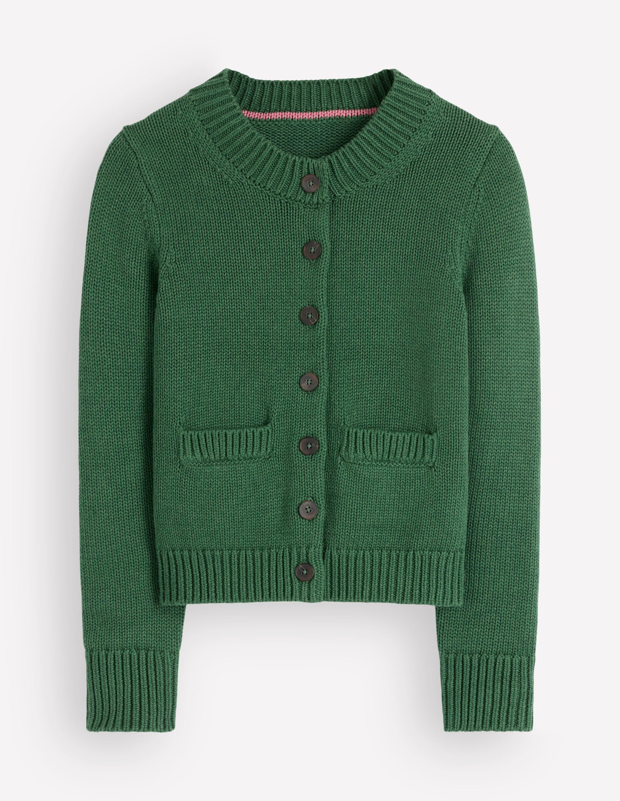 Lucy Grob gestrickte Baumwollstrickjacke-Highland-Grün - Image 6