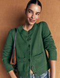 Lucy Grob gestrickte Baumwollstrickjacke-Highland-Grün