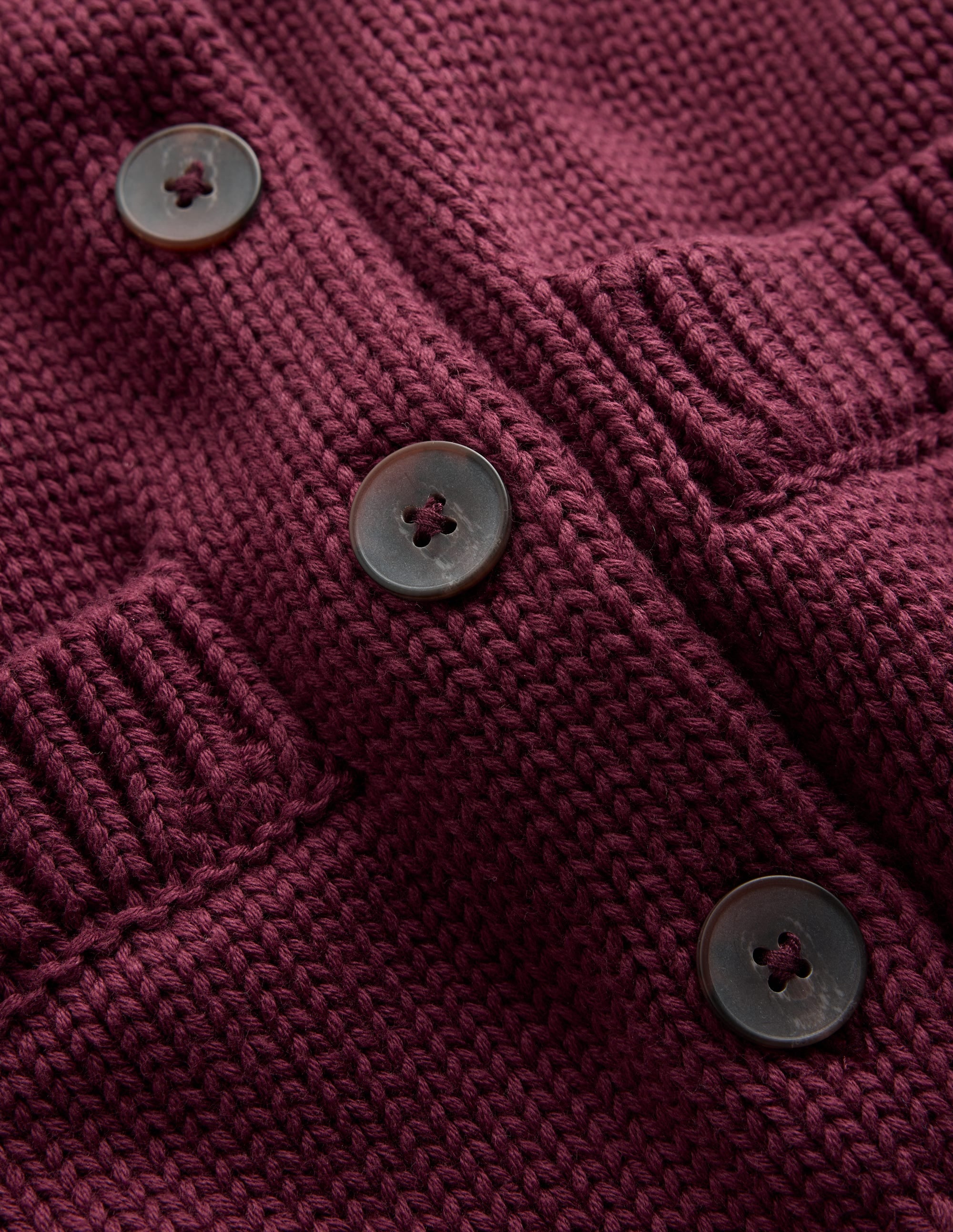 Lucy Grob gestrickte Baumwollstrickjacke-Sattes Weinrot - Image 6