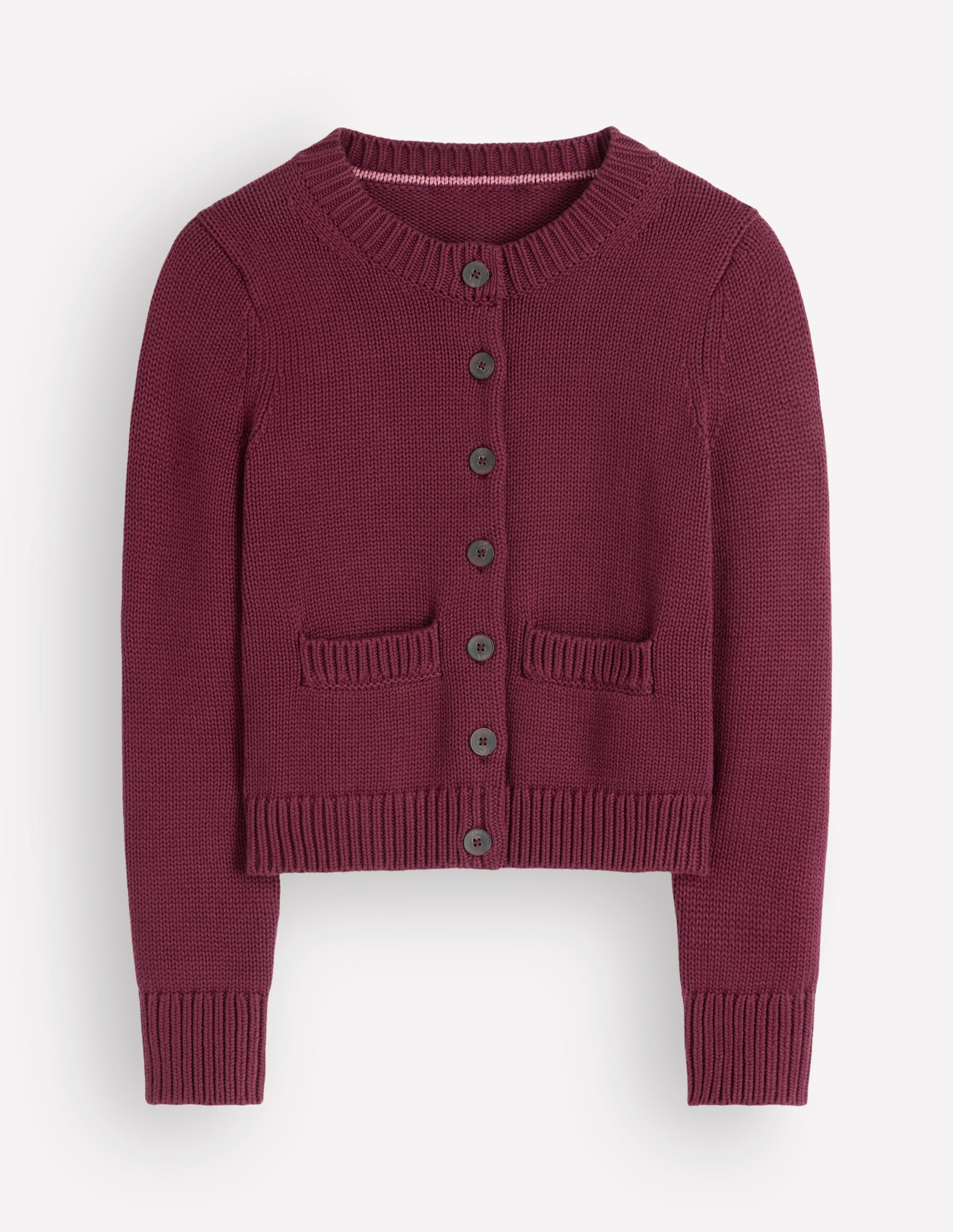 Lucy Grob gestrickte Baumwollstrickjacke-Sattes Weinrot - Image 5
