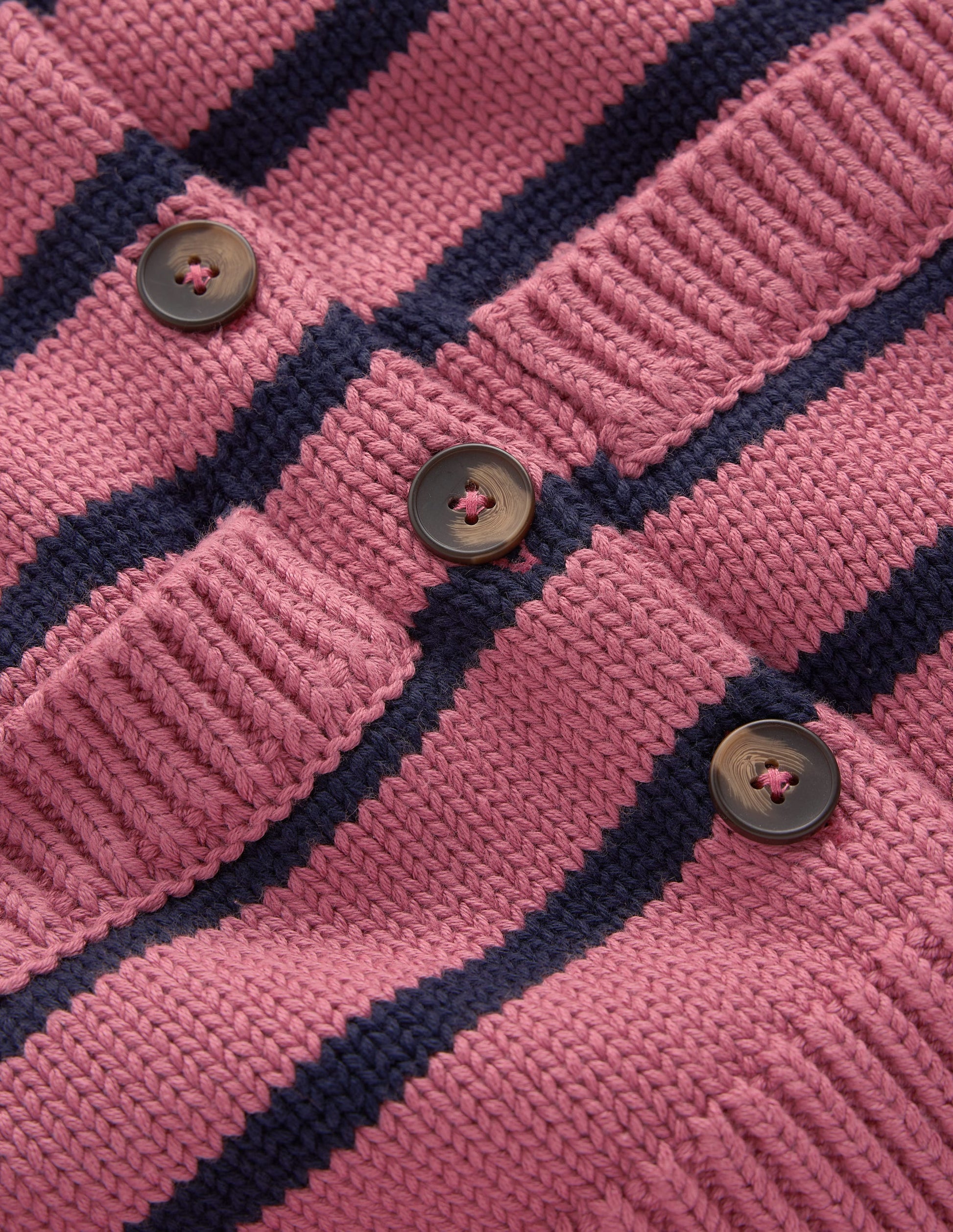 Cardigan Lucy en coton épais-Rayé rose bruyère, bleu marine-7