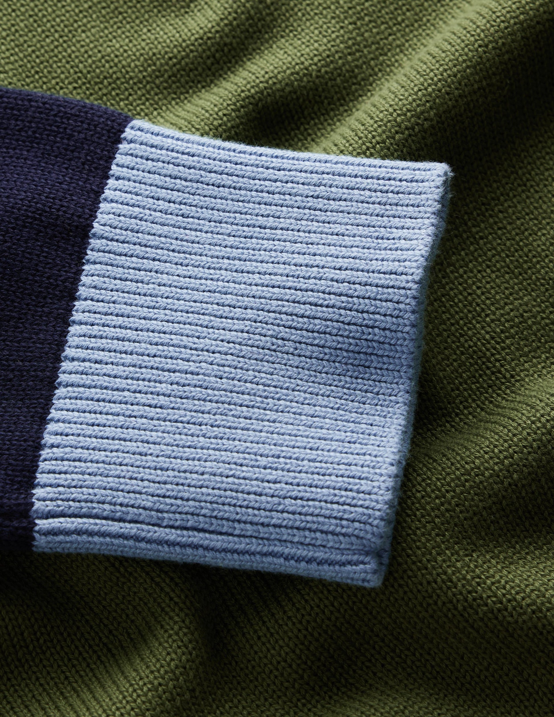 Lucy Lockerer Baumwollpullover-Grün Color Blocking-6