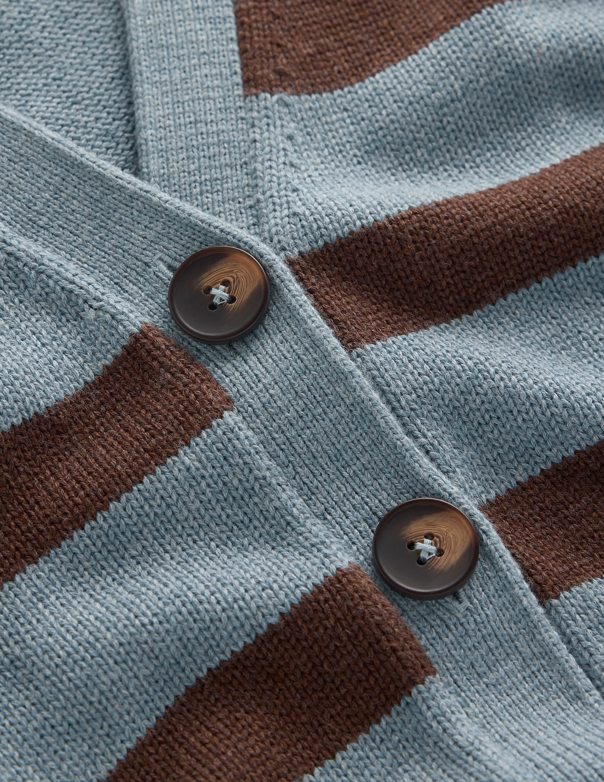 Lucy Lockere Strickjacke aus Baumwolle-Pavillon Blau, Braune Streifen - Image 8