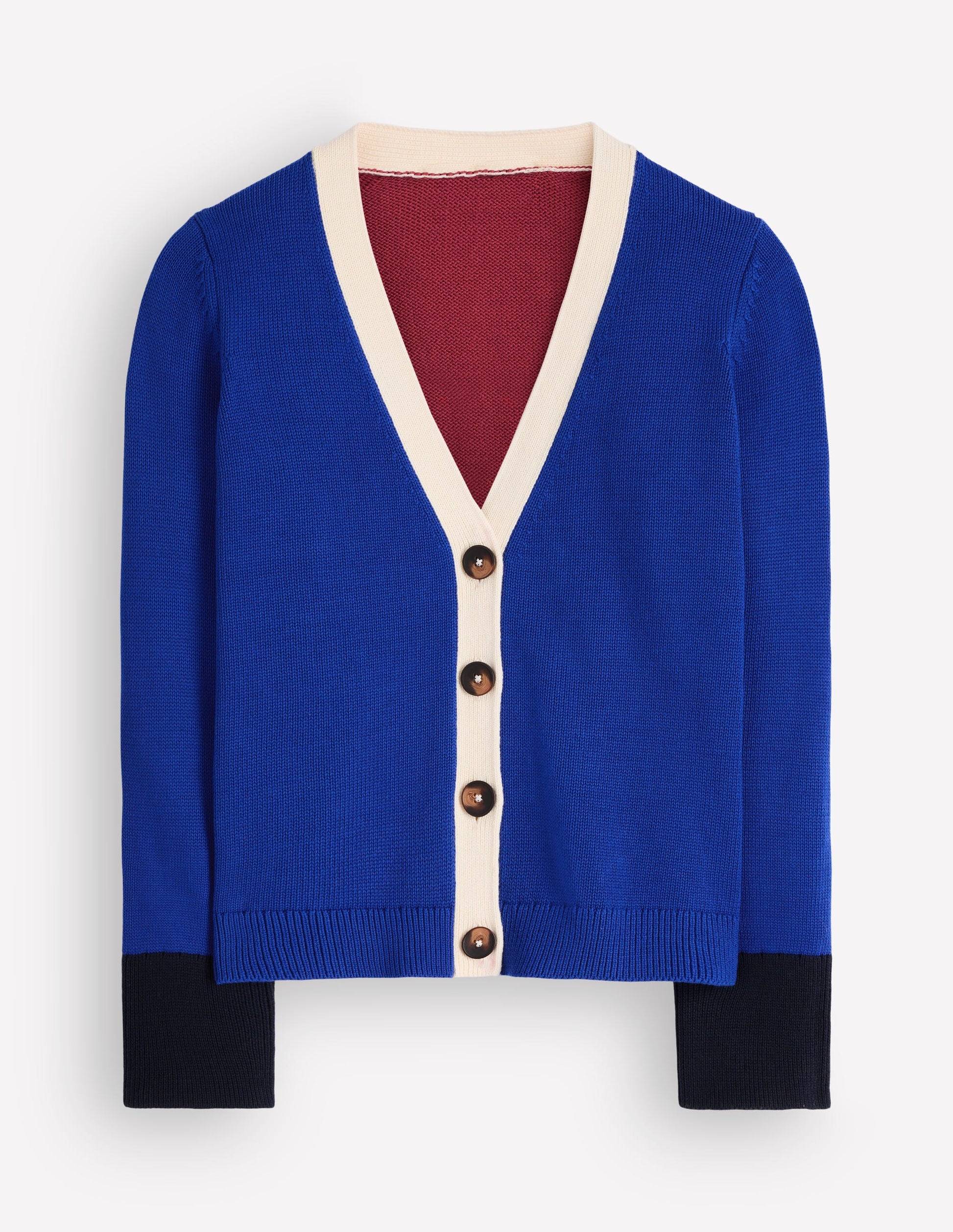 Lucy Lockere Strickjacke aus Baumwolle-Leuchtendes Blau, Color Blocking-8