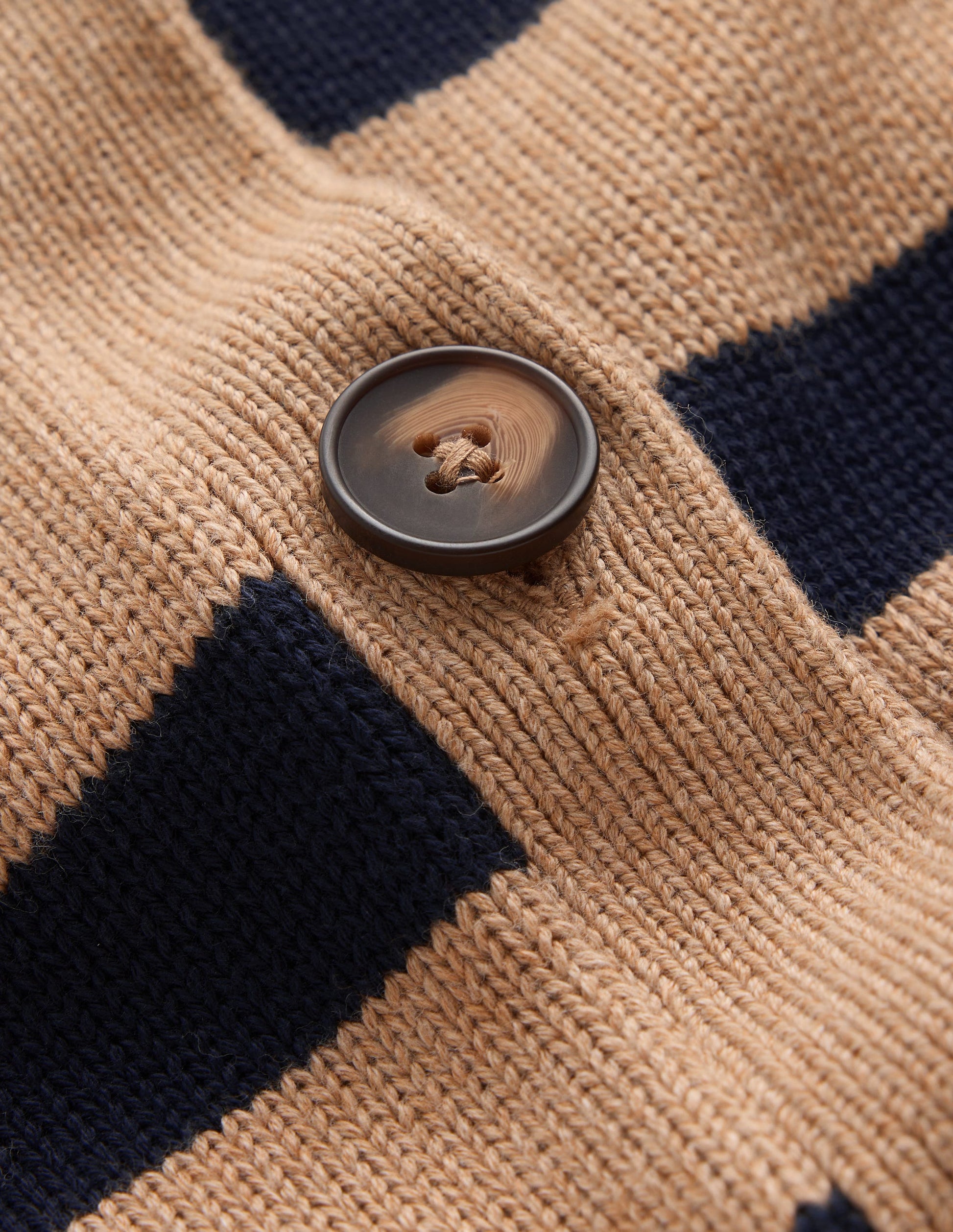 Cardigan décontracté Lucy en coton-Camel chiné, rayé-6