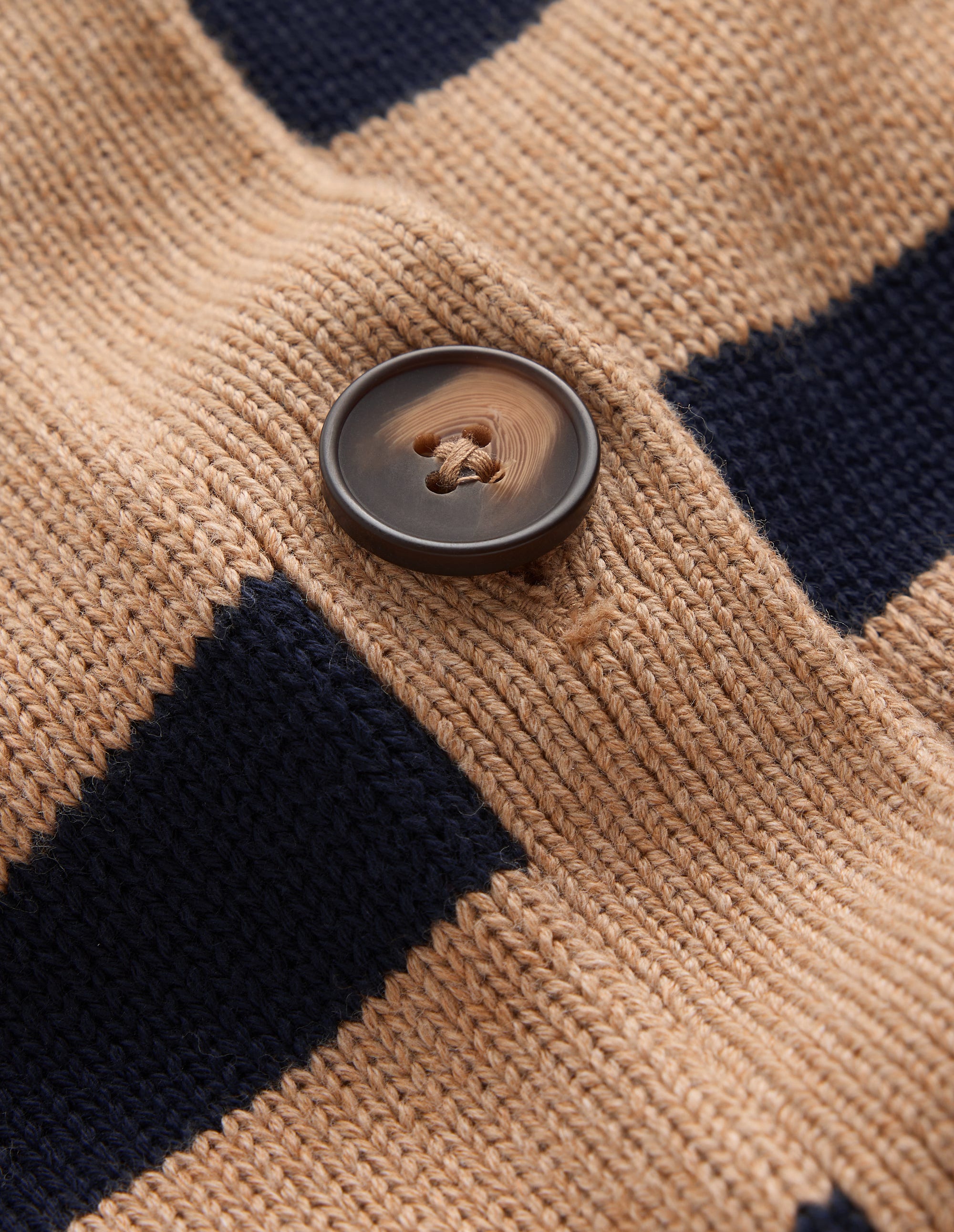 Cardigan décontracté Lucy en coton-Camel chiné, rayé - Image 6