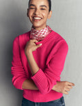 Lucy Grob gestrickter Baumwollpullover-Rosa Pfau