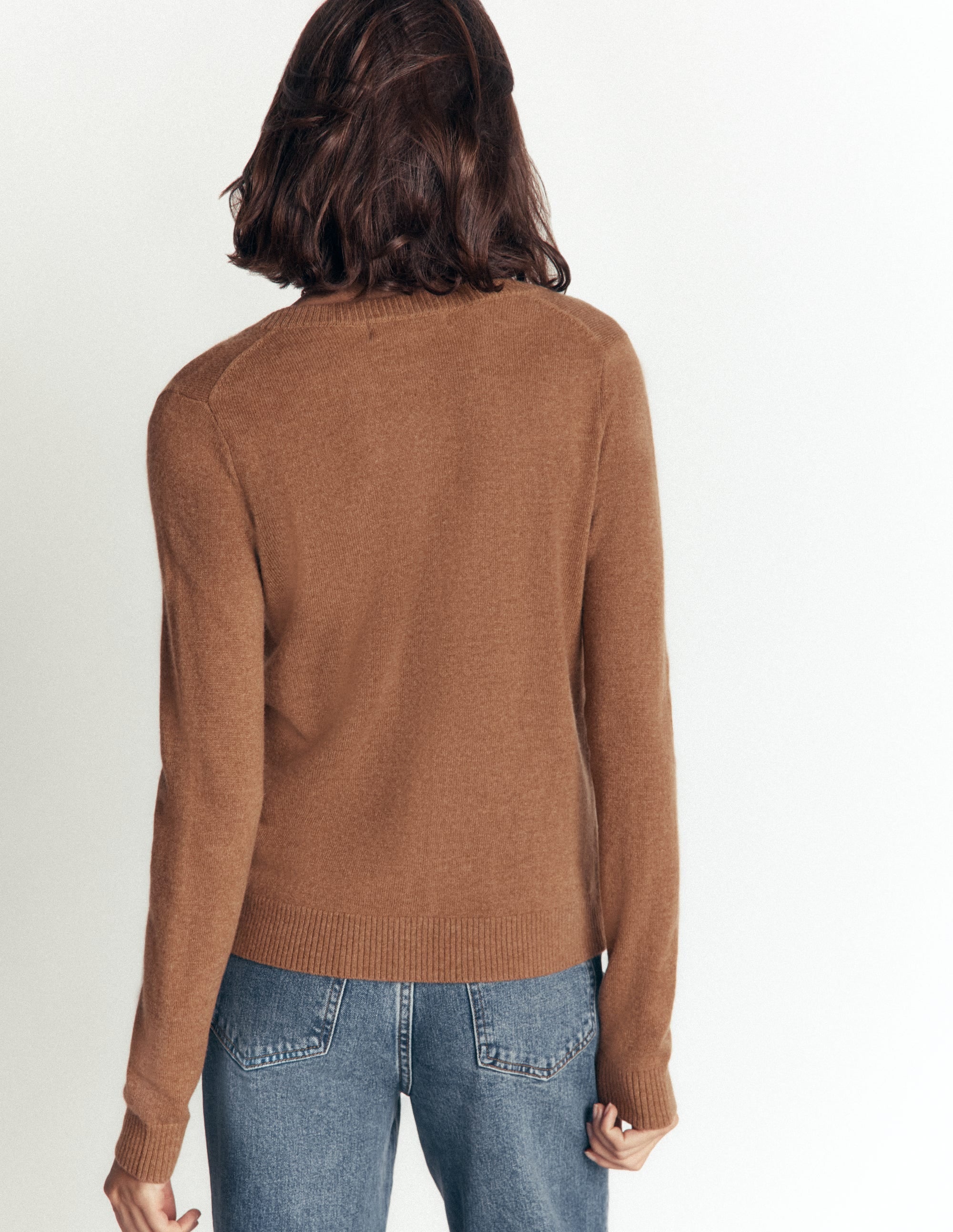 Elsie Kaschmir-Strickjacke mit Rundhalsausschnitt-Warmer Ingwer - Image 3