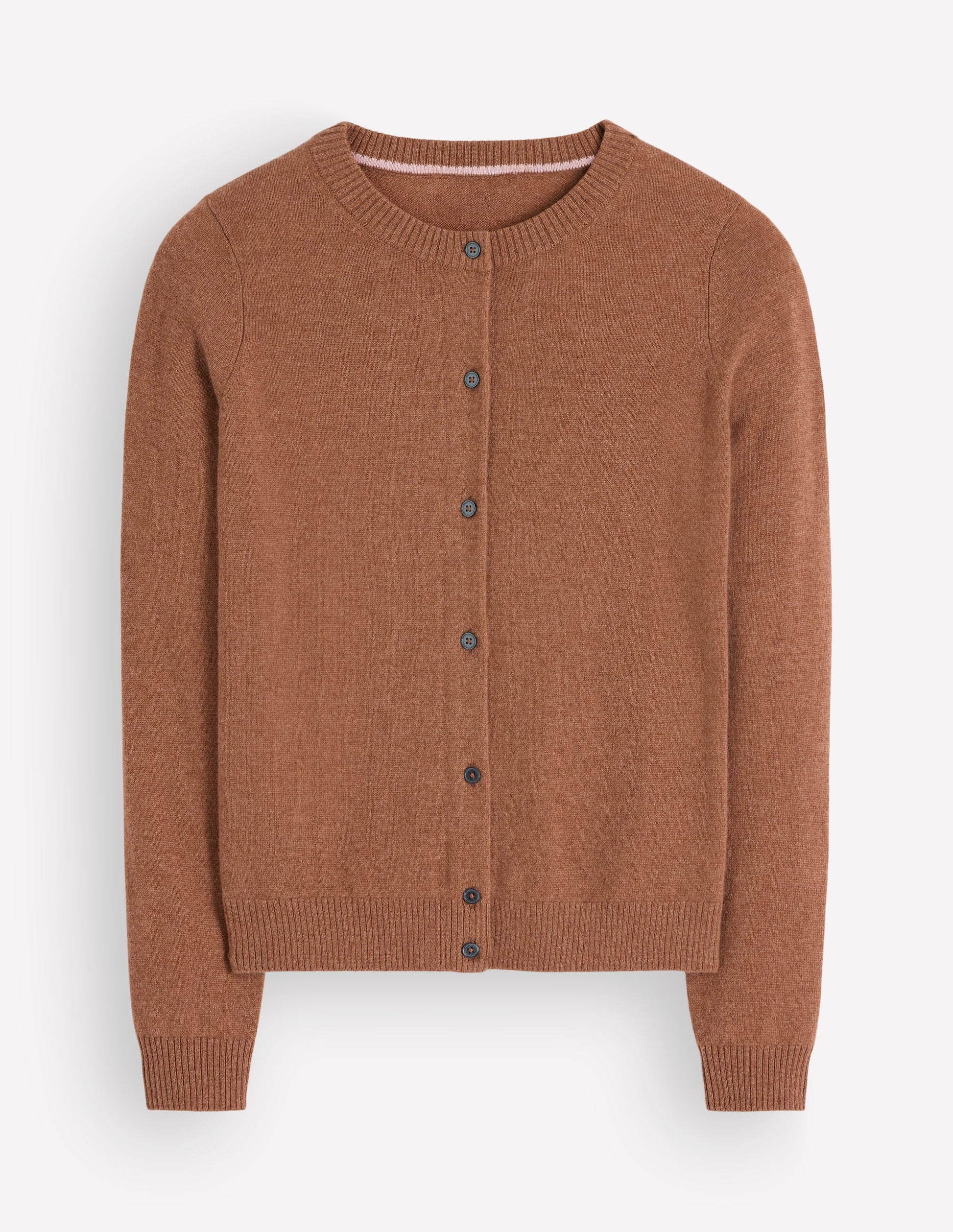 Elsie Kaschmir-Strickjacke mit Rundhalsausschnitt-Warmer Ingwer-5