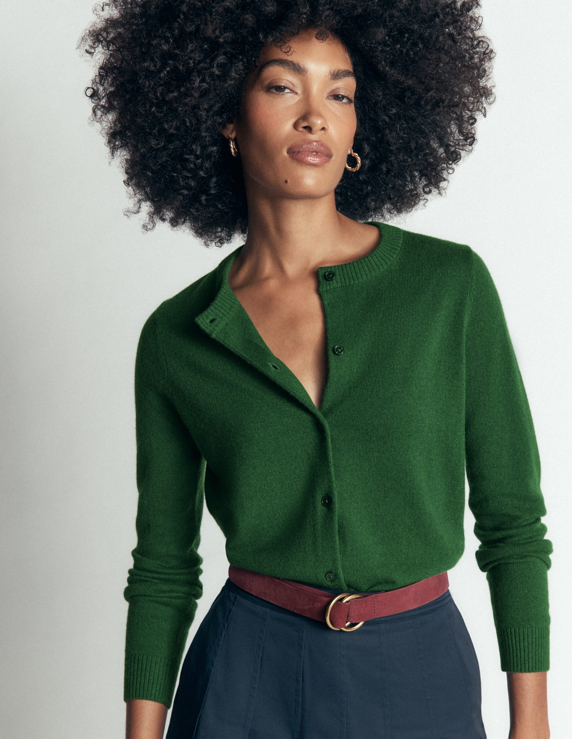 Cardigan Elsie en cachemire-Vert frais - Image 2