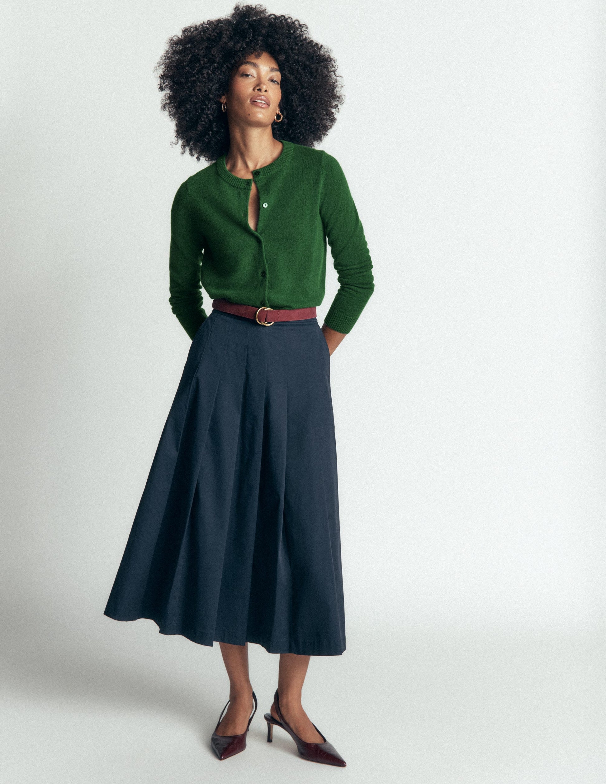 Cardigan Elsie en cachemire-Vert frais-4