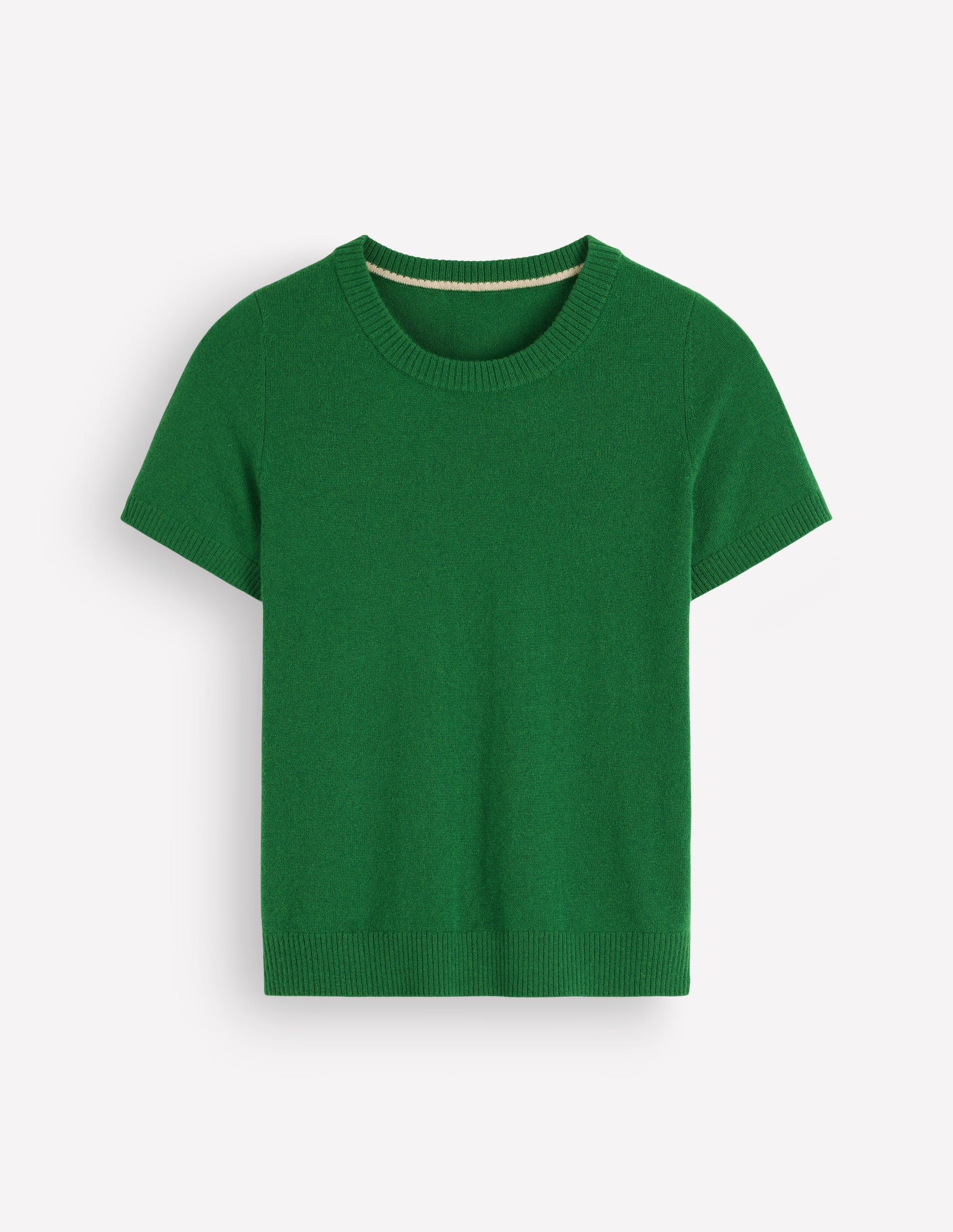 Elsie Kaschmir-T-Shirt mit Rundhalsausschnitt-Frisches Grün-5