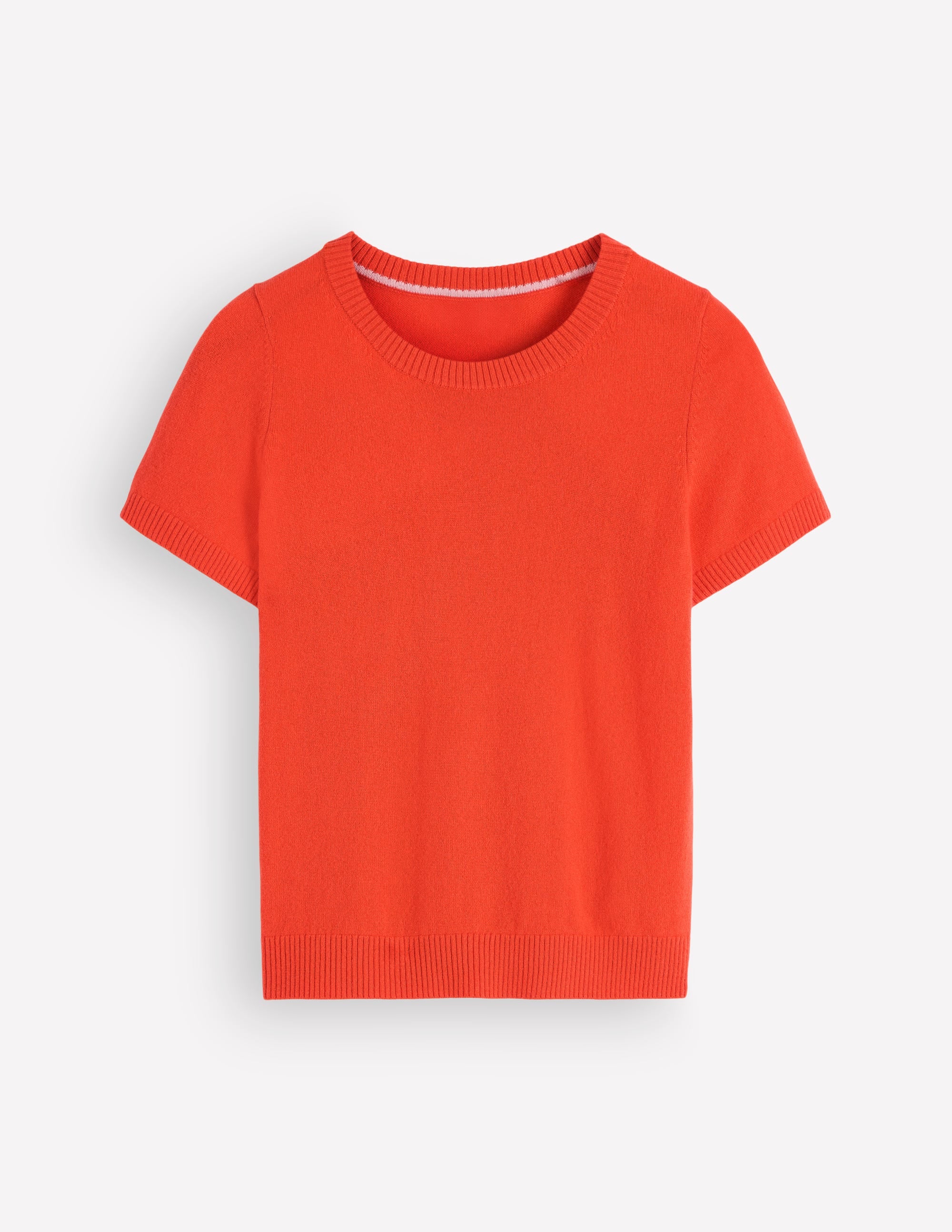 Elsie Kaschmir-T-Shirt mit Rundhalsausschnitt-Orange Lilie - Image 7