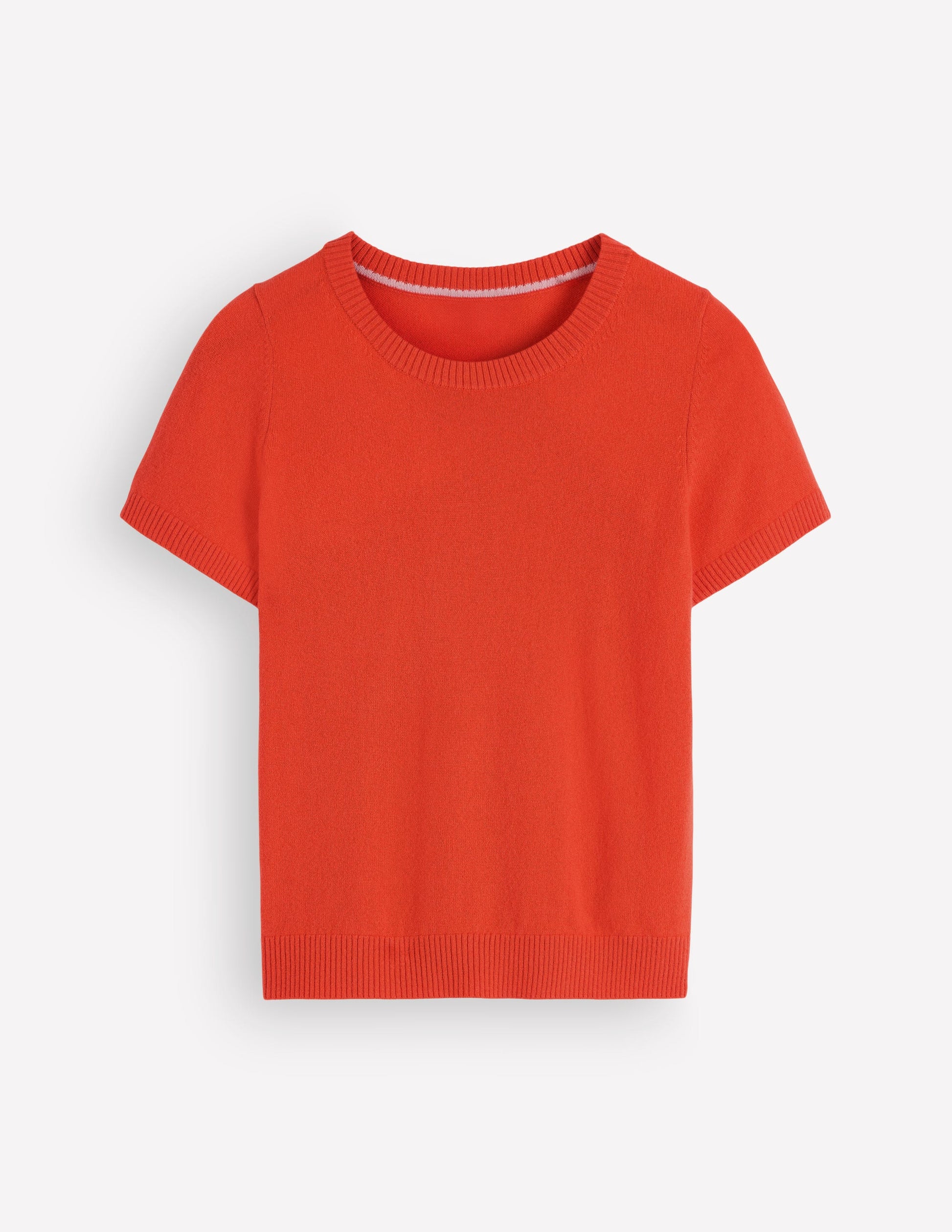 Elsie Kaschmir-T-Shirt mit Rundhalsausschnitt-Orange Lilie-7