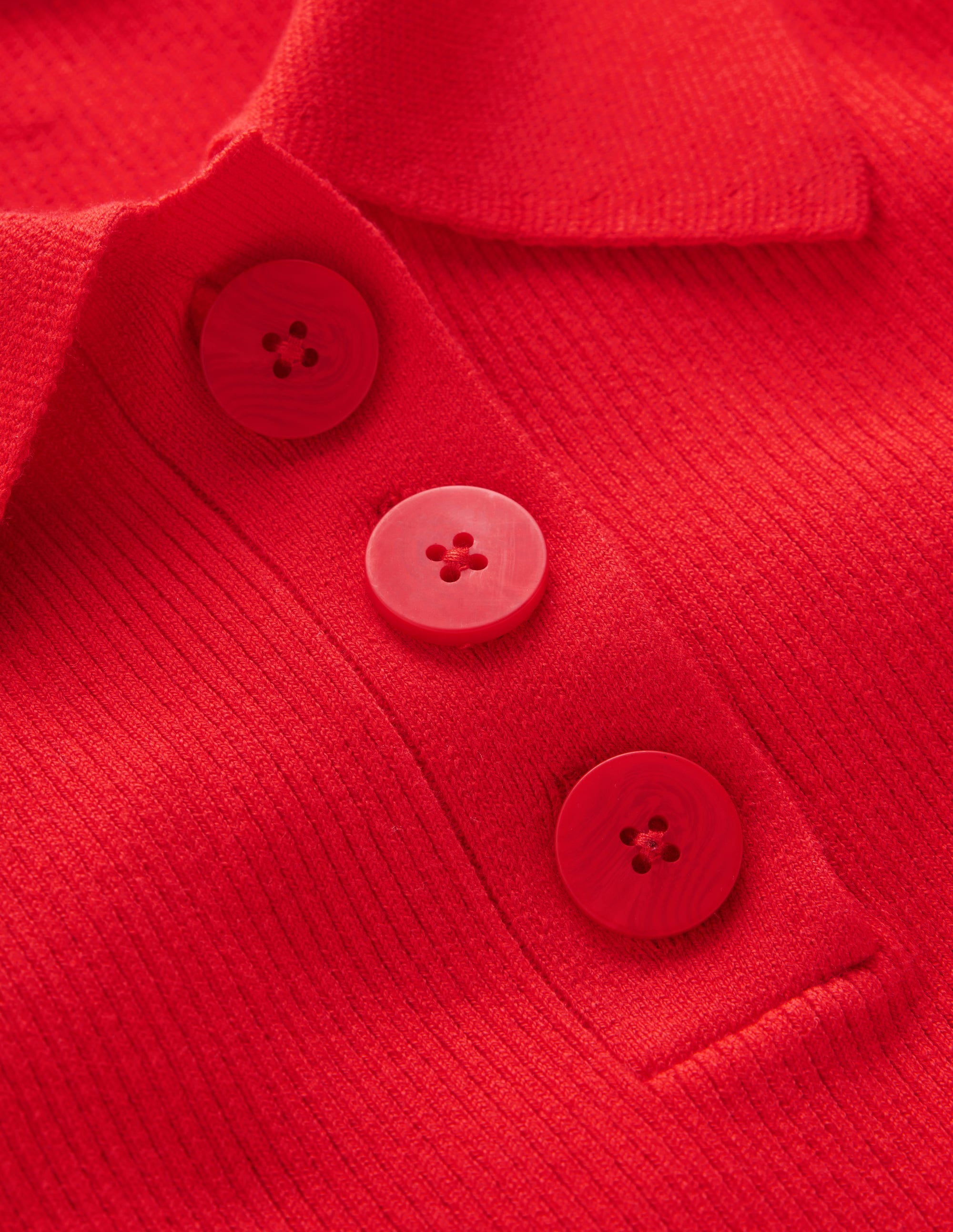 Rhianne Baumwollpullover aus Rippstrick-Mohnblumenrot - Image 7