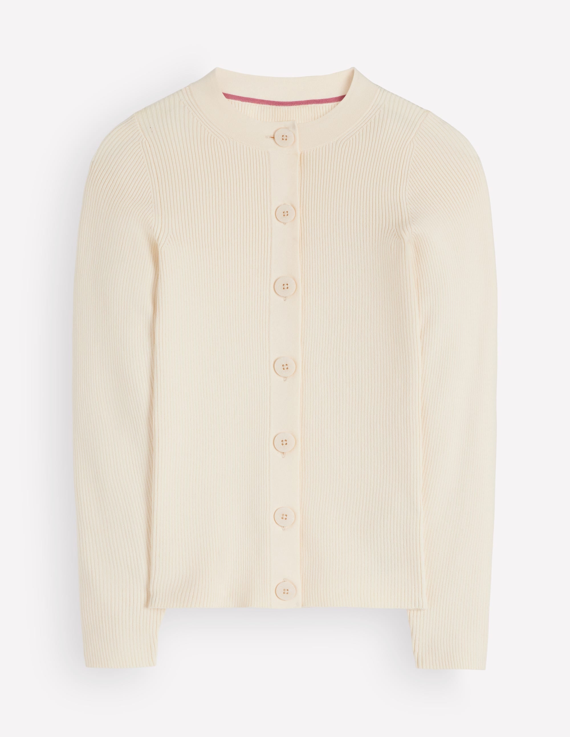 Rhianne Baumwollstrickjacke aus Rippstrick-Naturweiß - Image 6