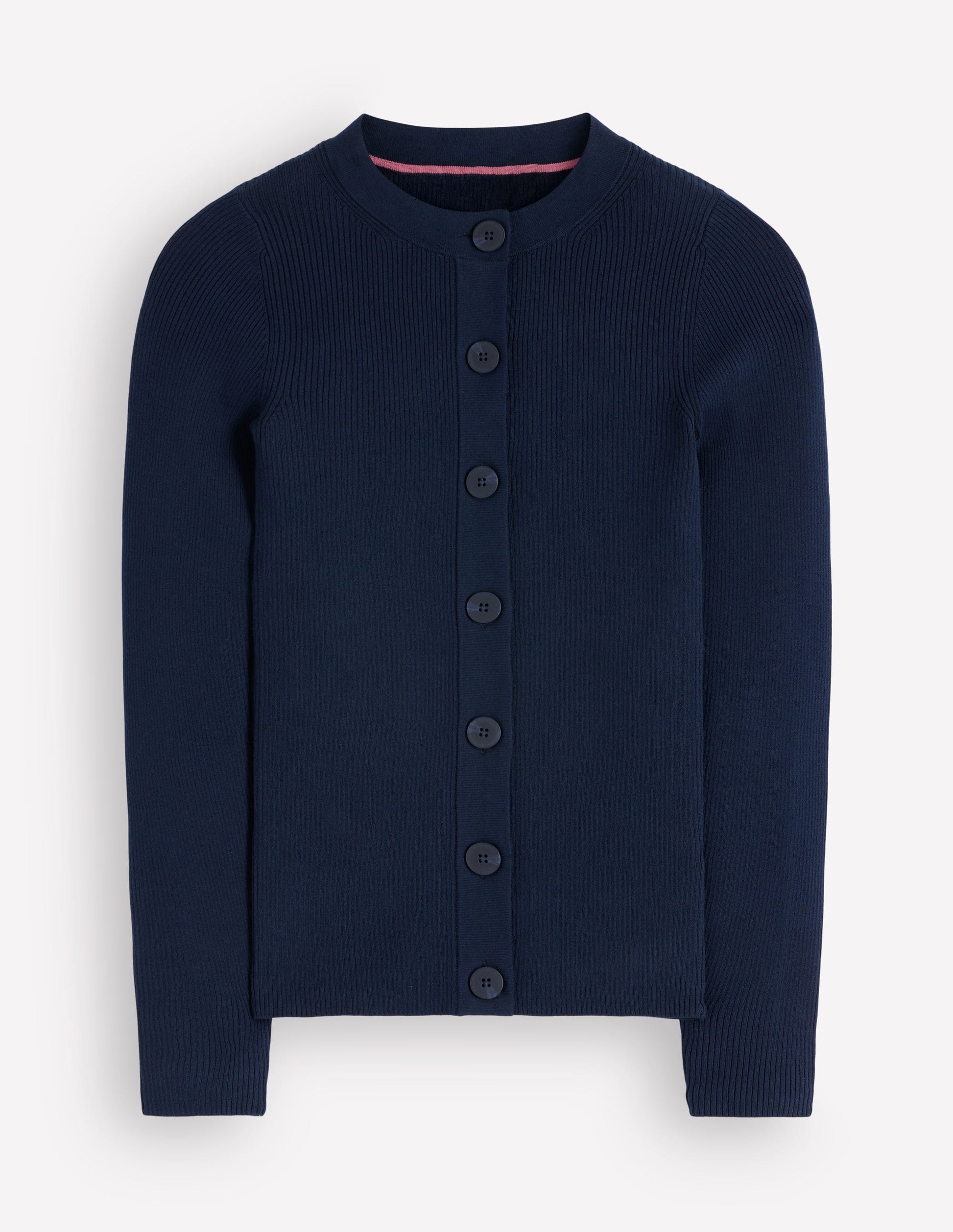 Rhianne Cotton Rib Cardigan-Navy-6