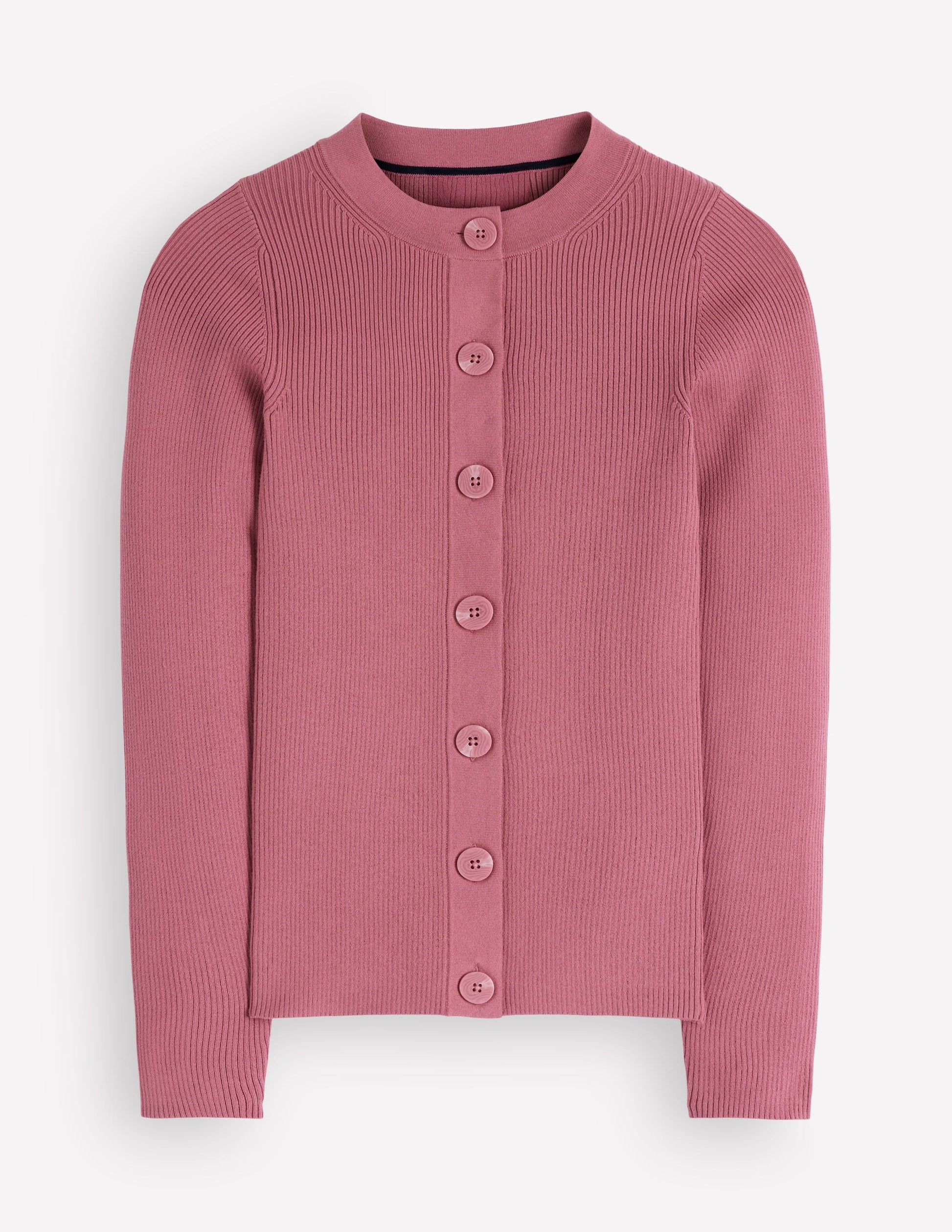 Rhianne Baumwollstrickjacke aus Rippstrick-Rosa Heidekraut-7