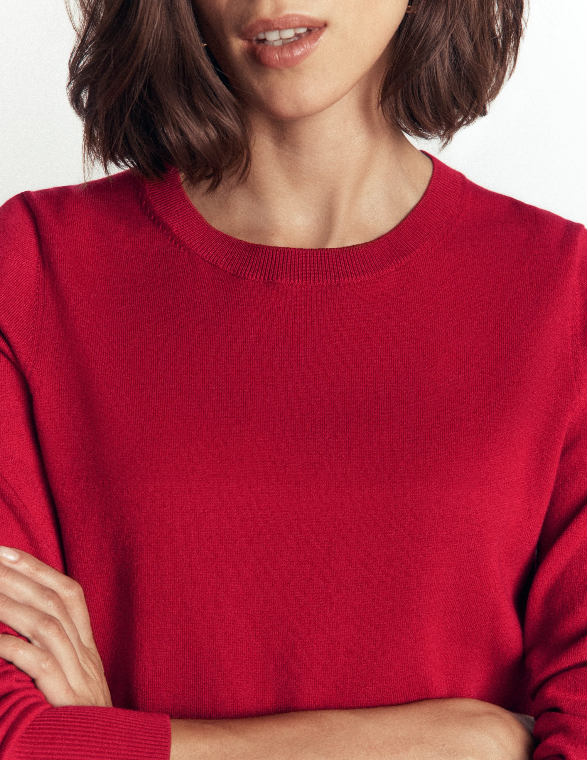 Camilla Baumwollpullover mit Rundhalsausschnitt-Purpurrot - Image 2
