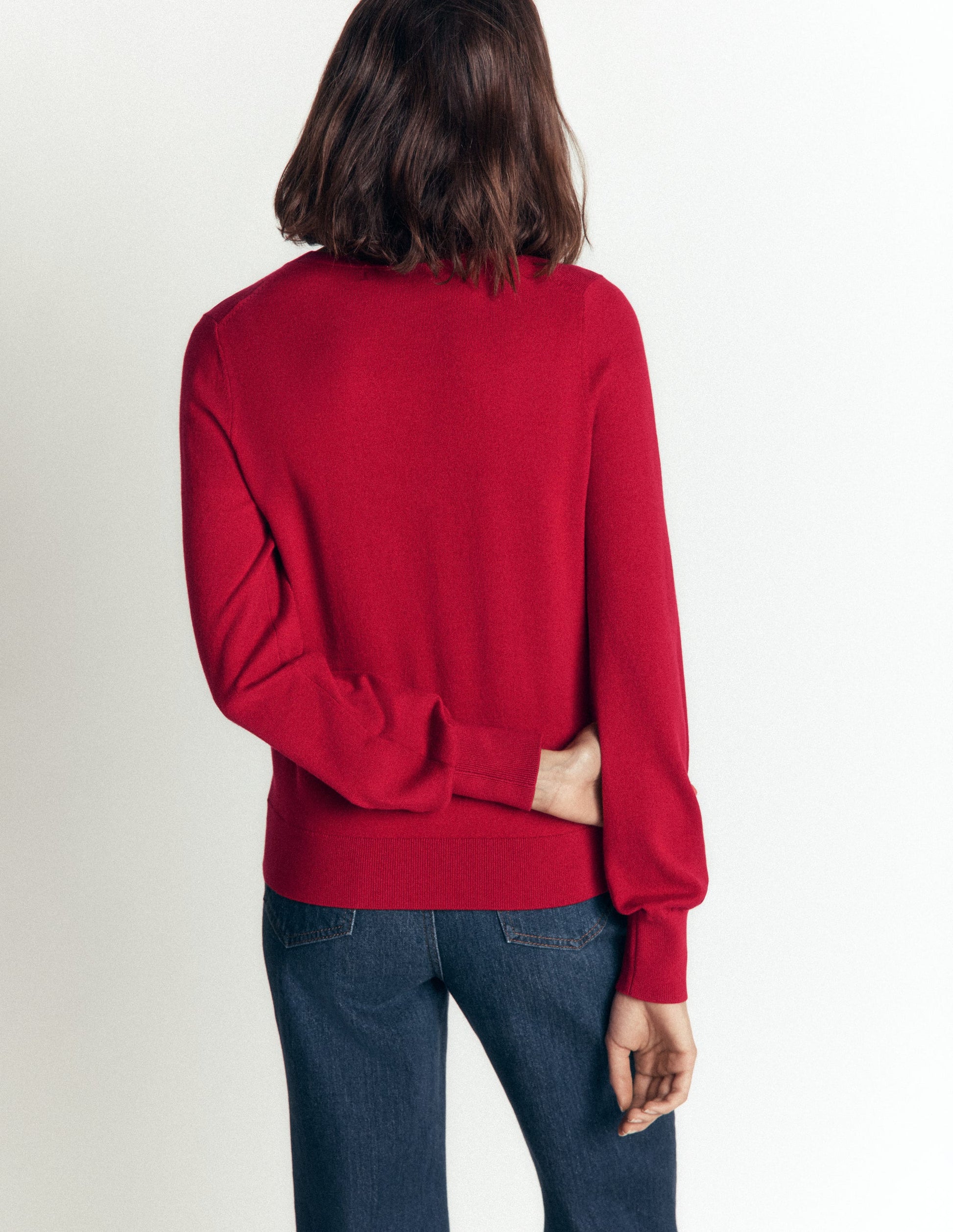 Camilla Baumwollpullover mit Rundhalsausschnitt-Purpurrot-3