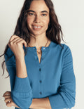 Cardigan Camilla en coton-Bleu Orage