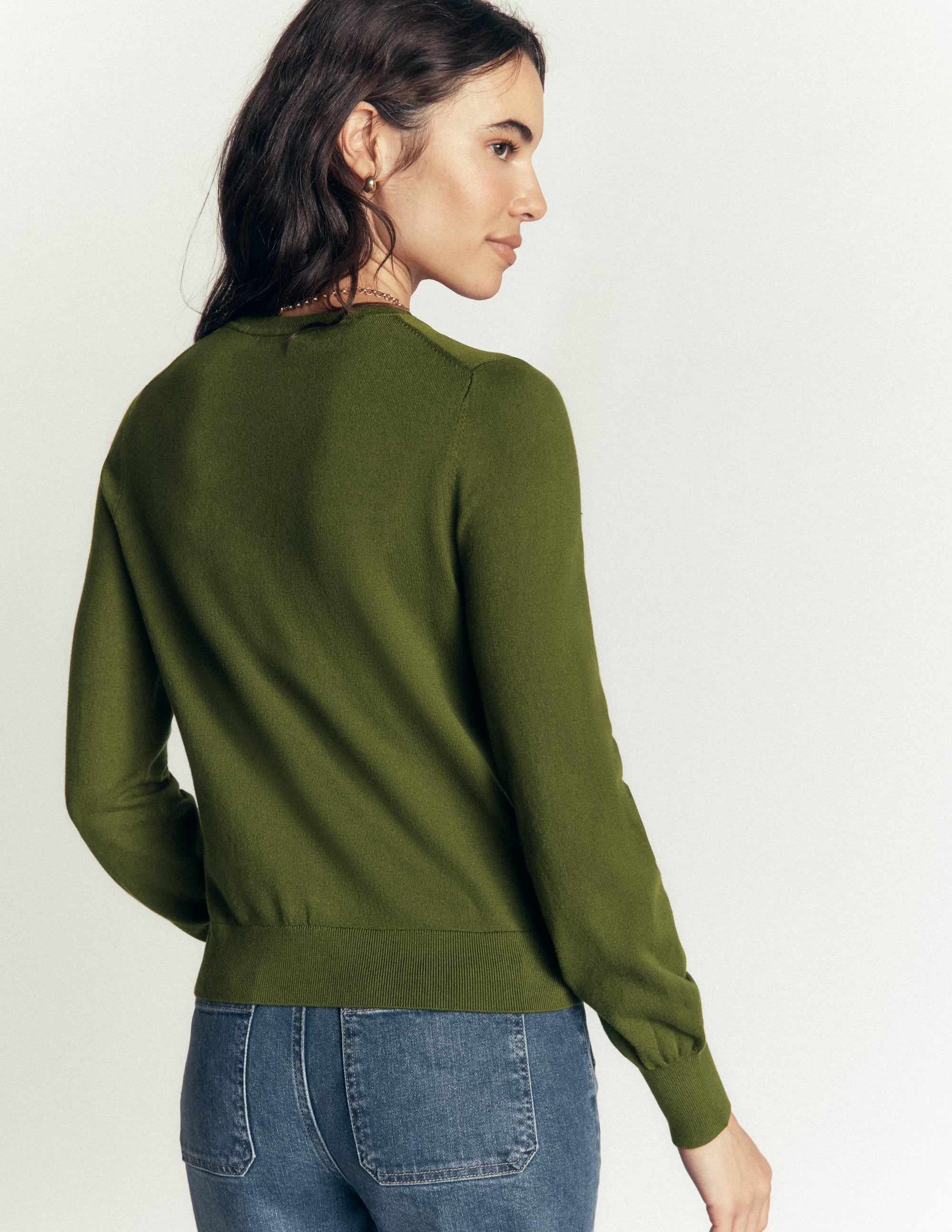 Cardigan Camilla en coton-Vert forêt - Image 3
