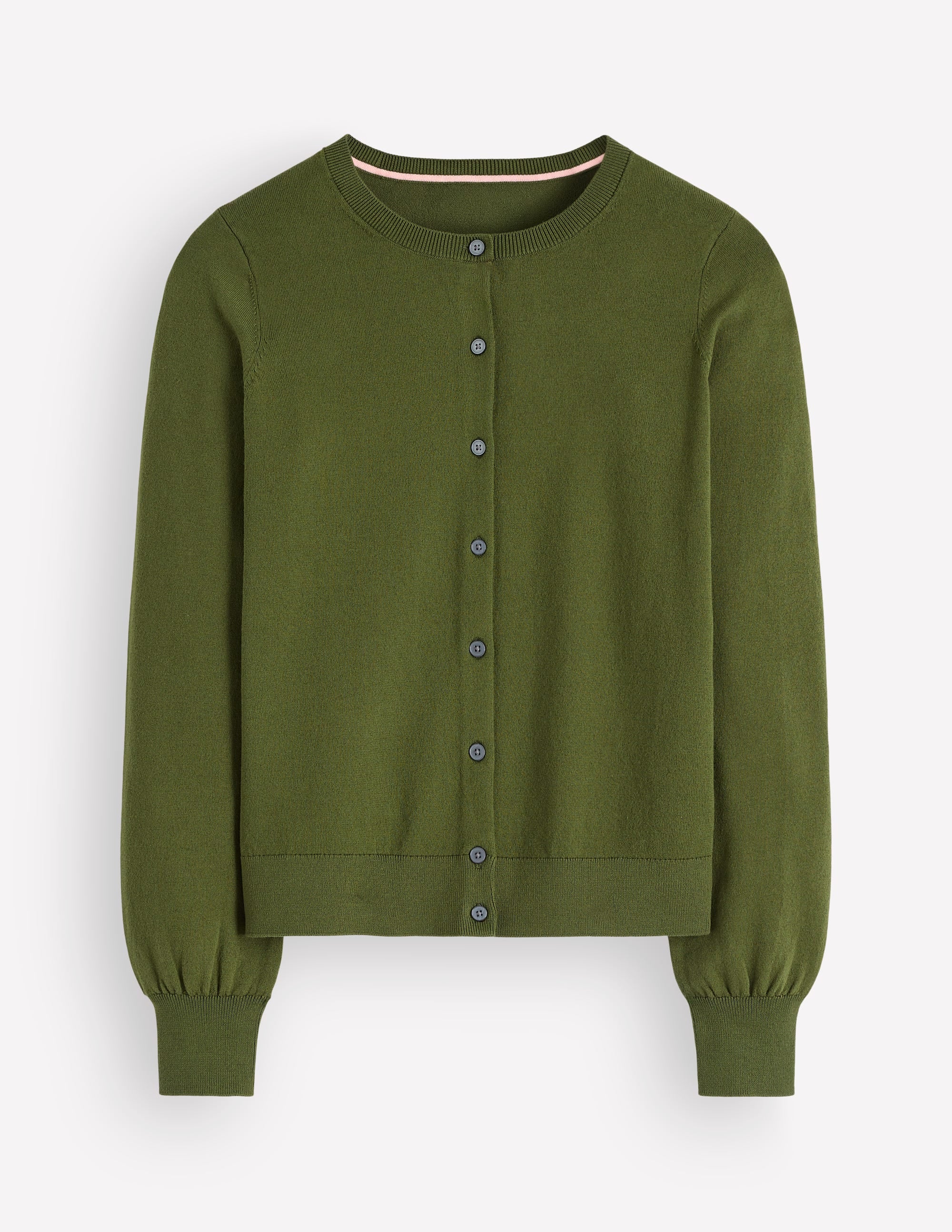 Camilla Baumwollstrickjacke mit Rundhalsausschnitt-Waldgrün - Image 6