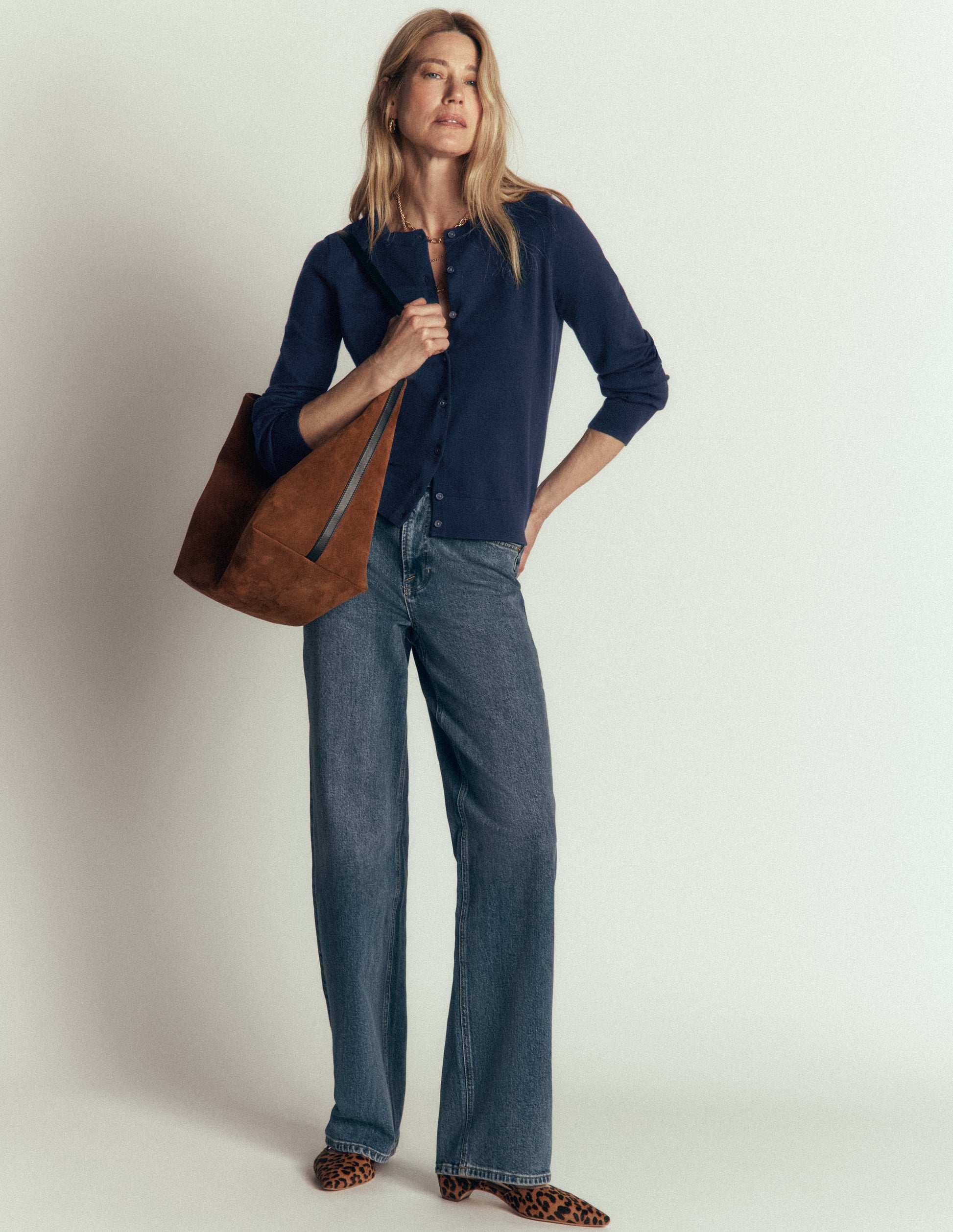 Cardigan Camilla en coton-Bleu marine-1