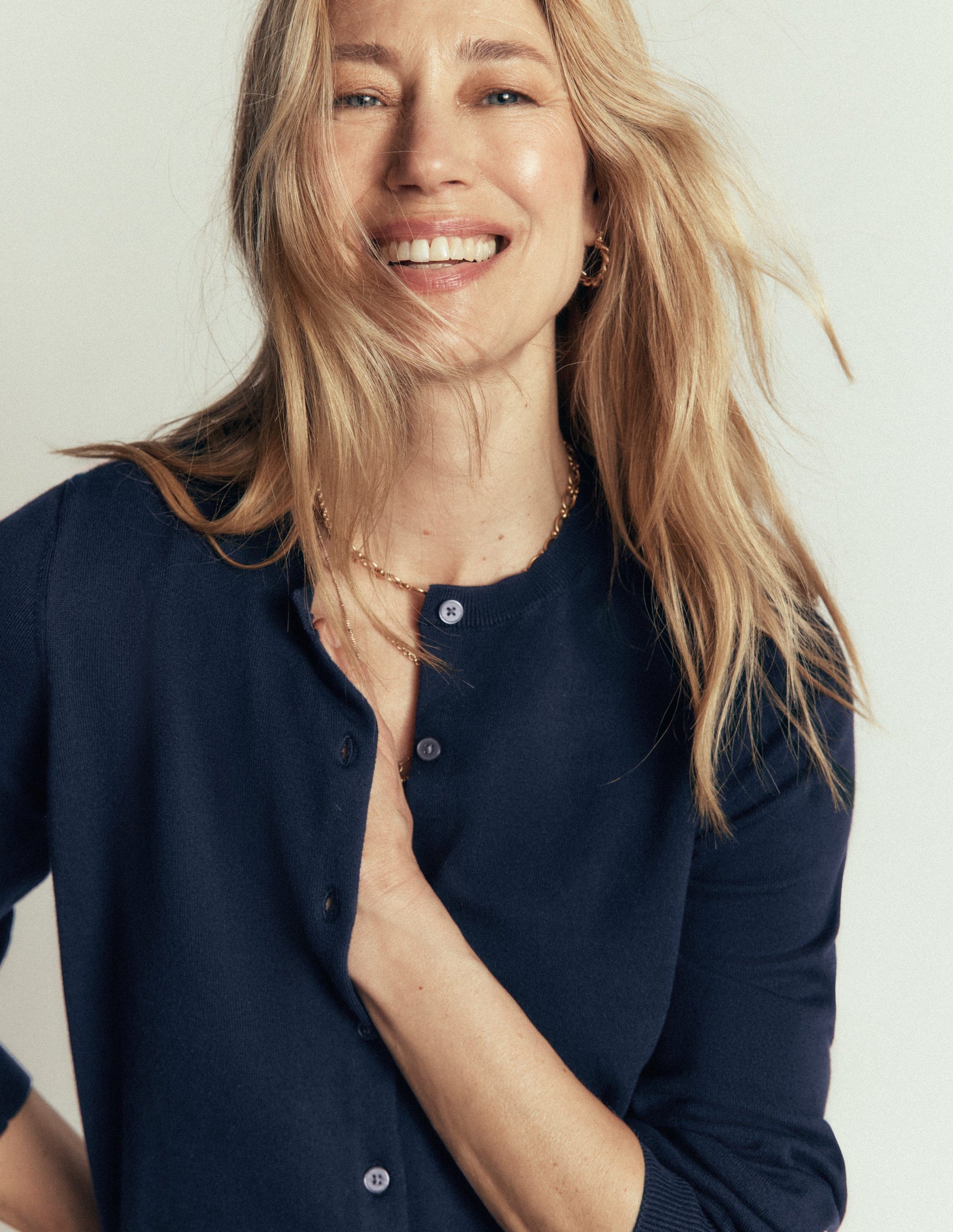 Cardigan Camilla en coton-Bleu marine-6