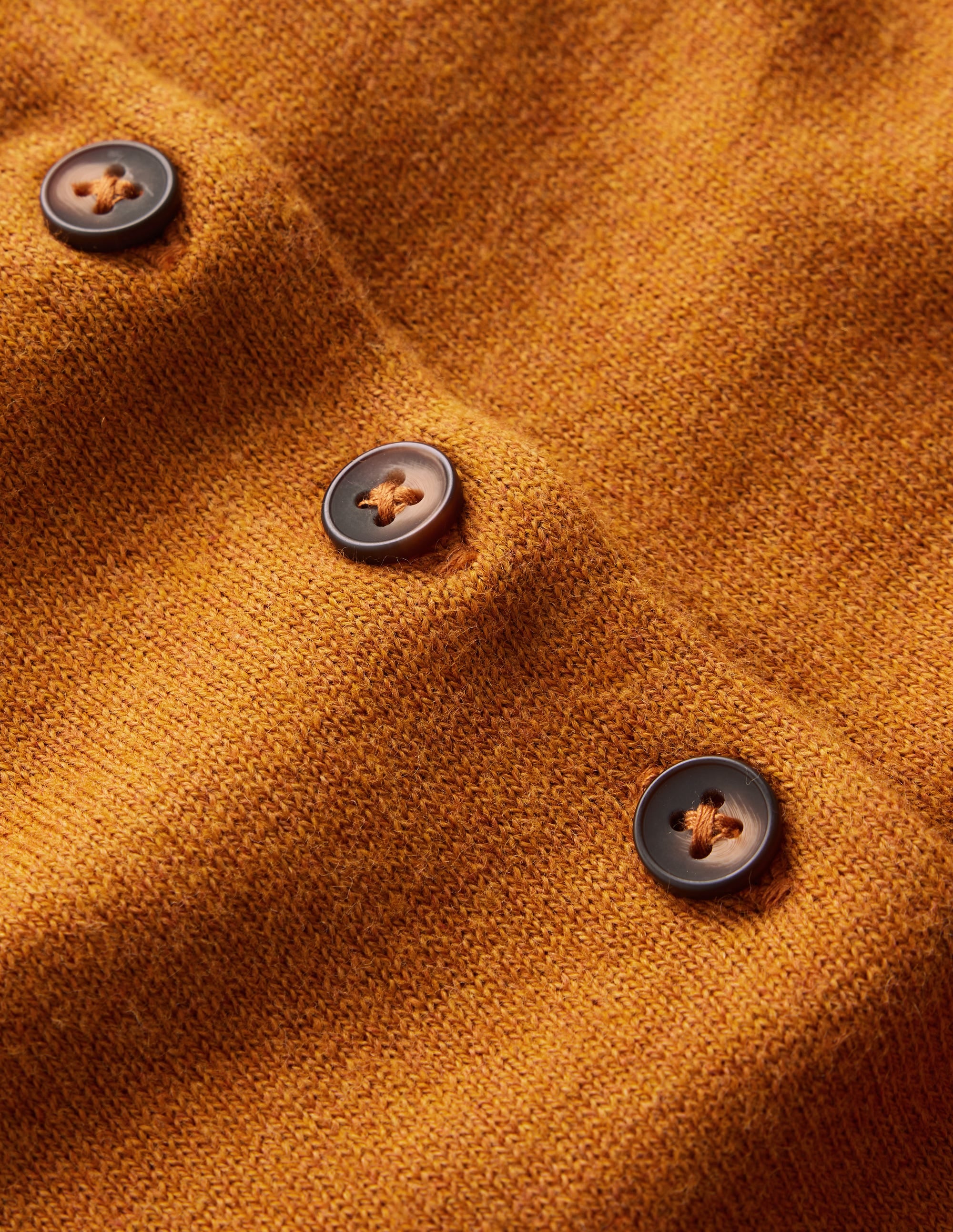T-shirt en maille à col-Marron caramel - Image 6