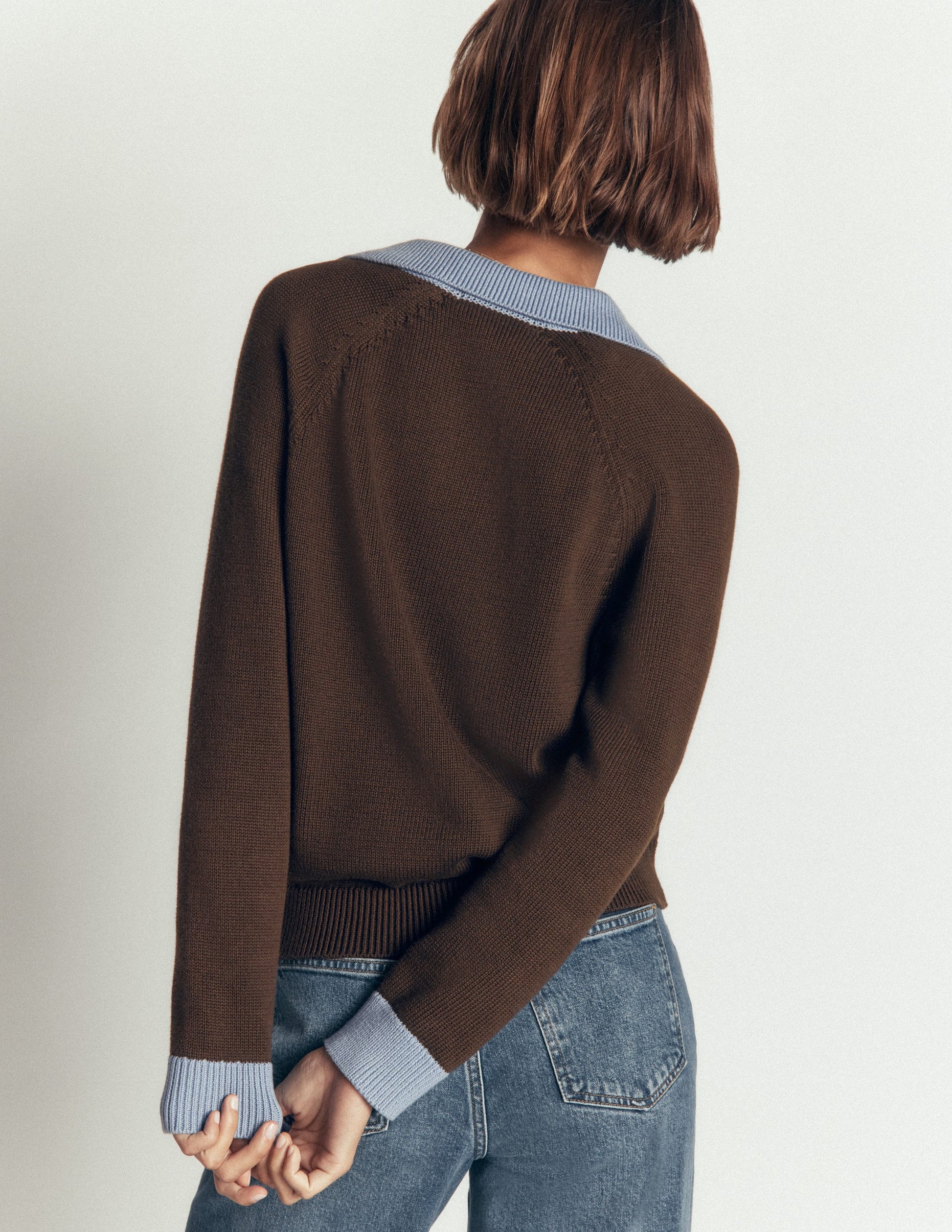 Lucy Henley-Pullover aus Baumwolle-Bitterschokolade-3