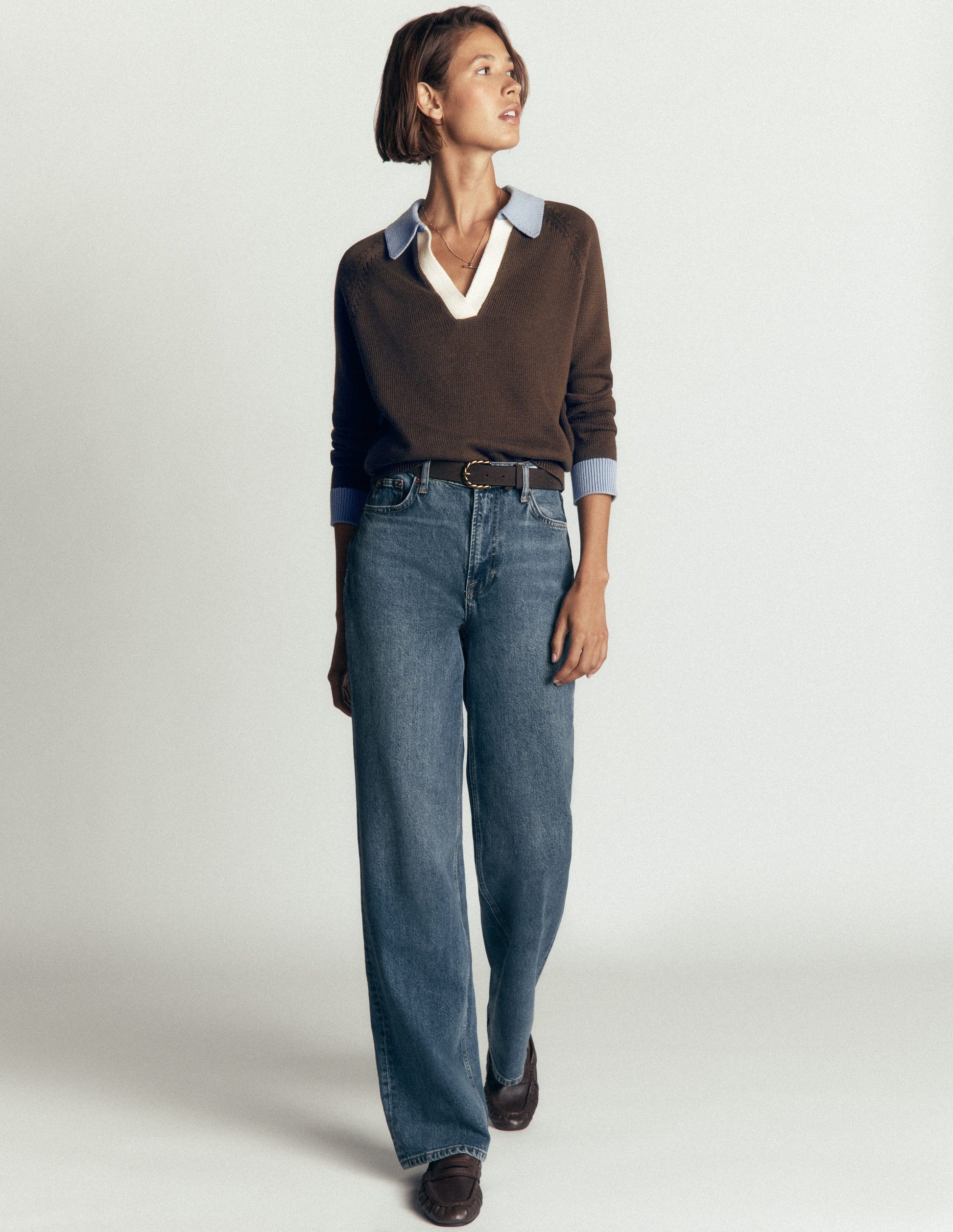 Lucy Henley-Pullover aus Baumwolle-Bitterschokolade-4