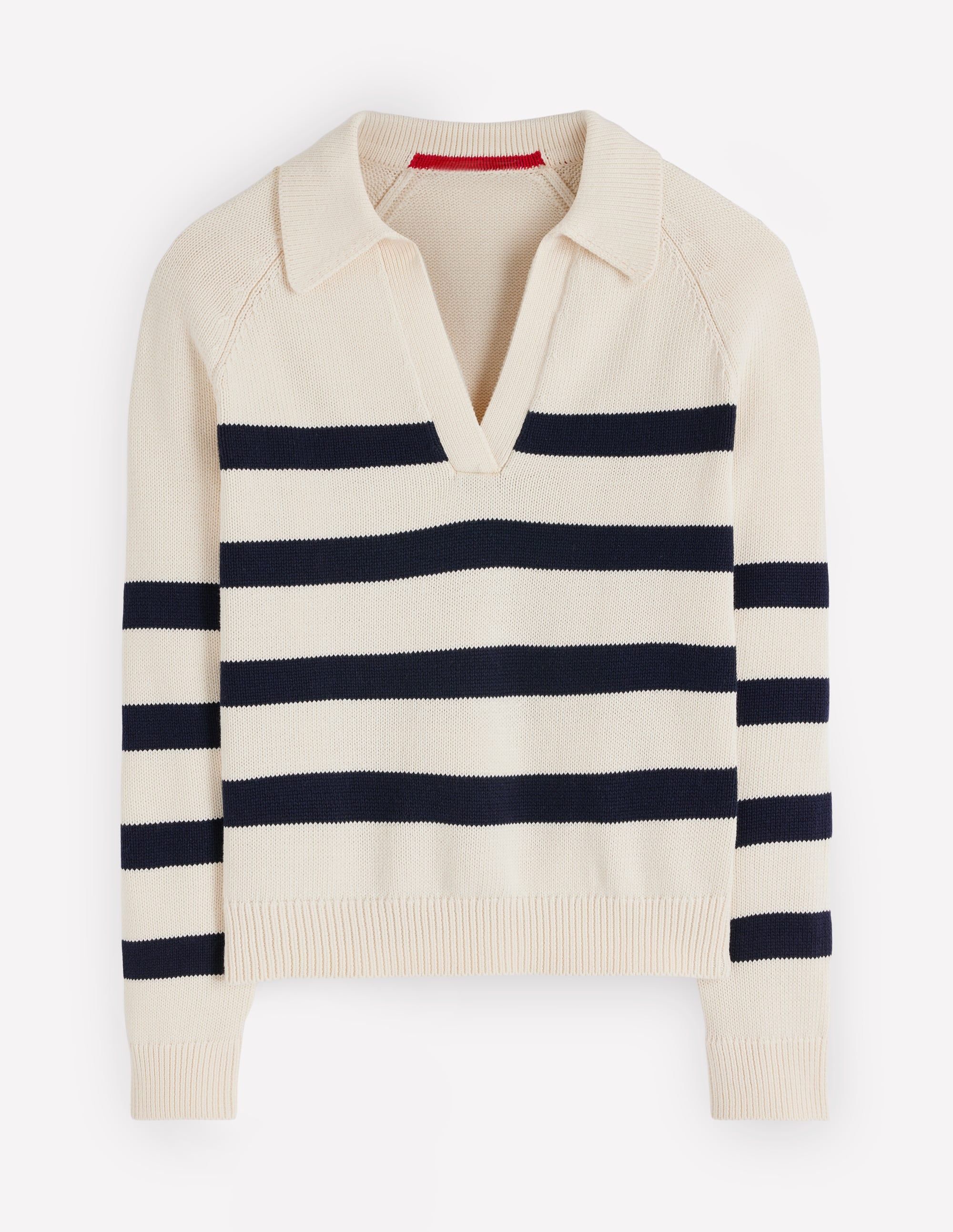 Lucy Henley-Pullover aus Baumwolle-Naturweiß/Navy, Gestreift - Image 6