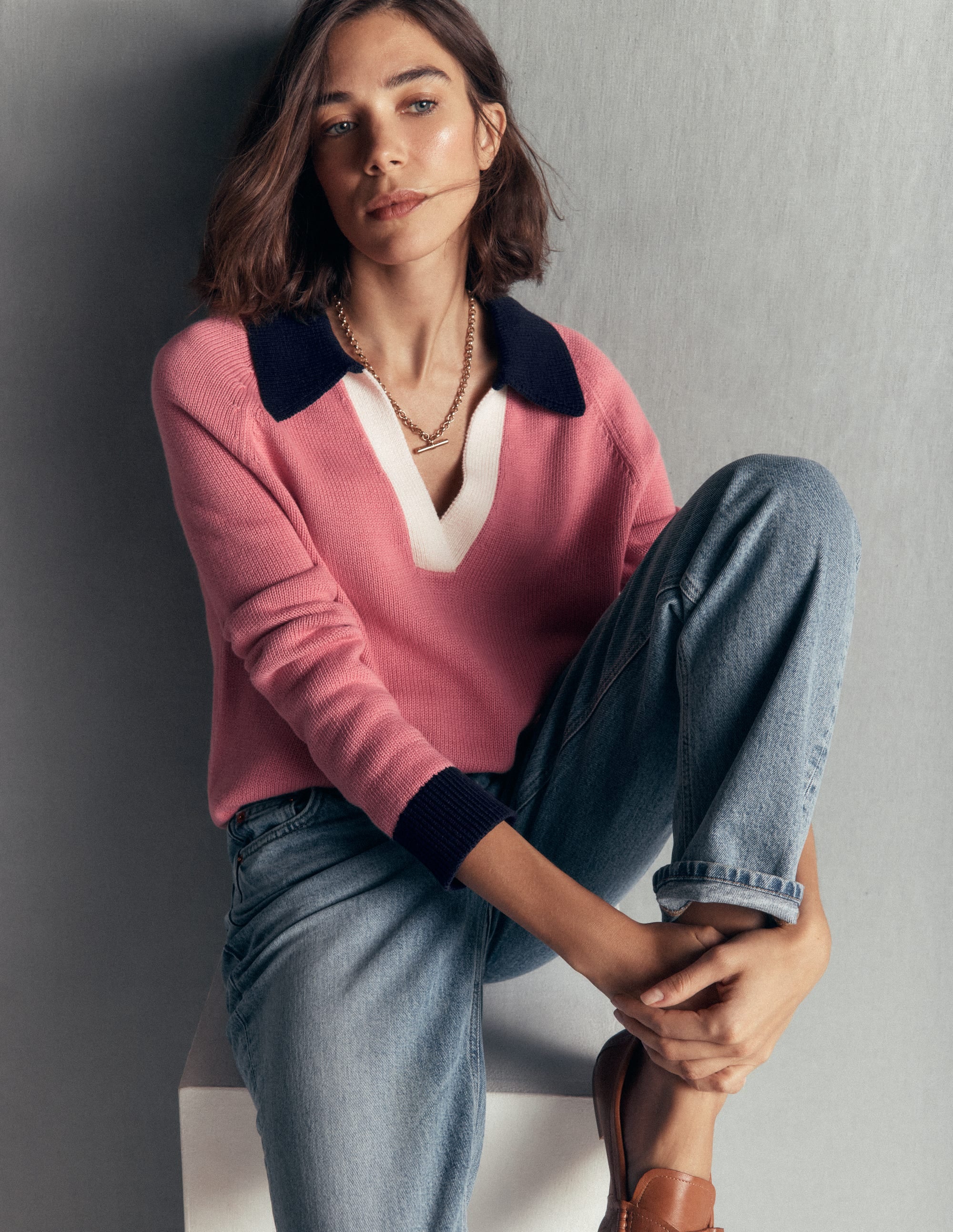 Lucy Henley-Pullover aus Baumwolle-Kirschblütenrosa - Image 4