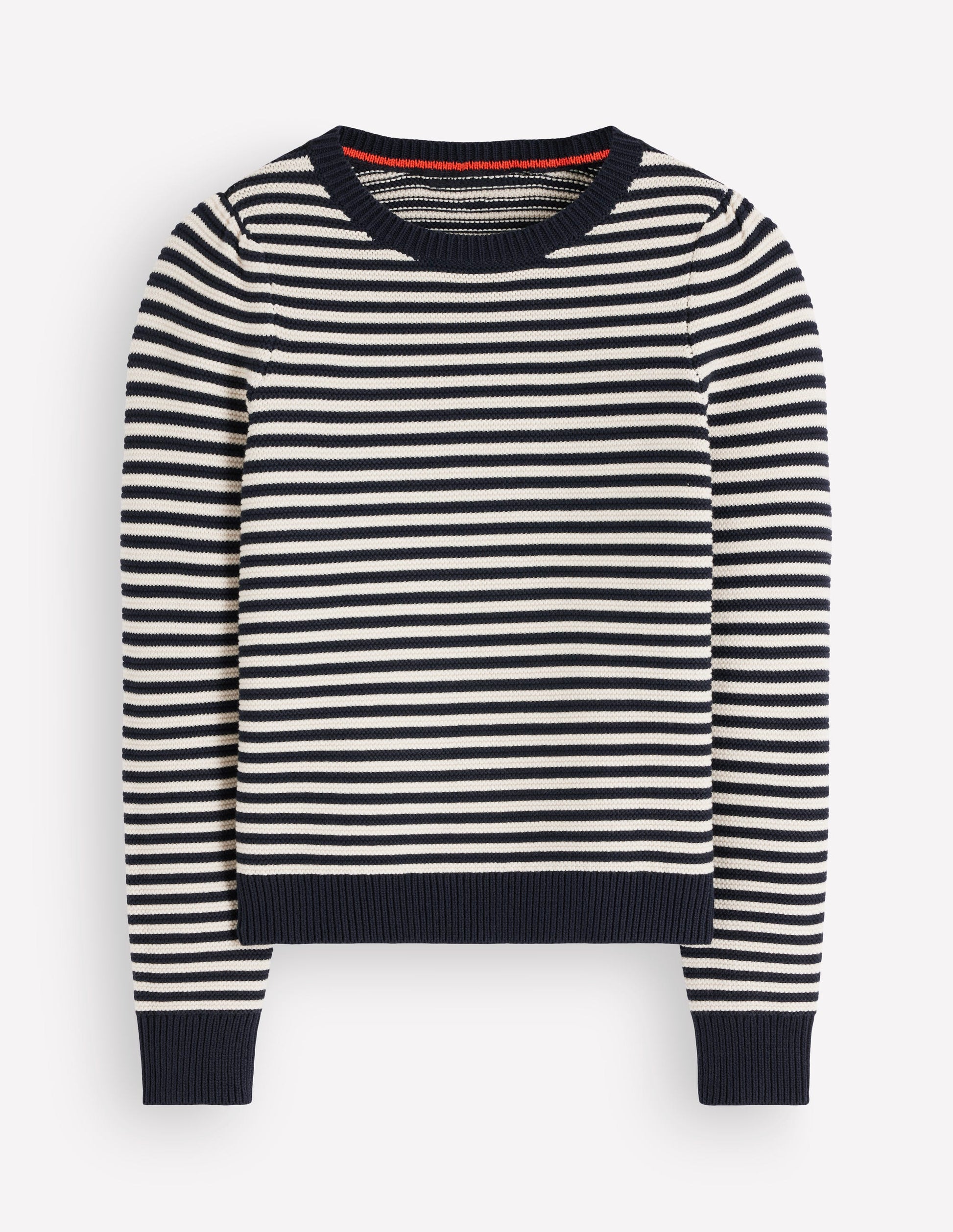 Pull en maille originale-Bleu marine, ivoire-7