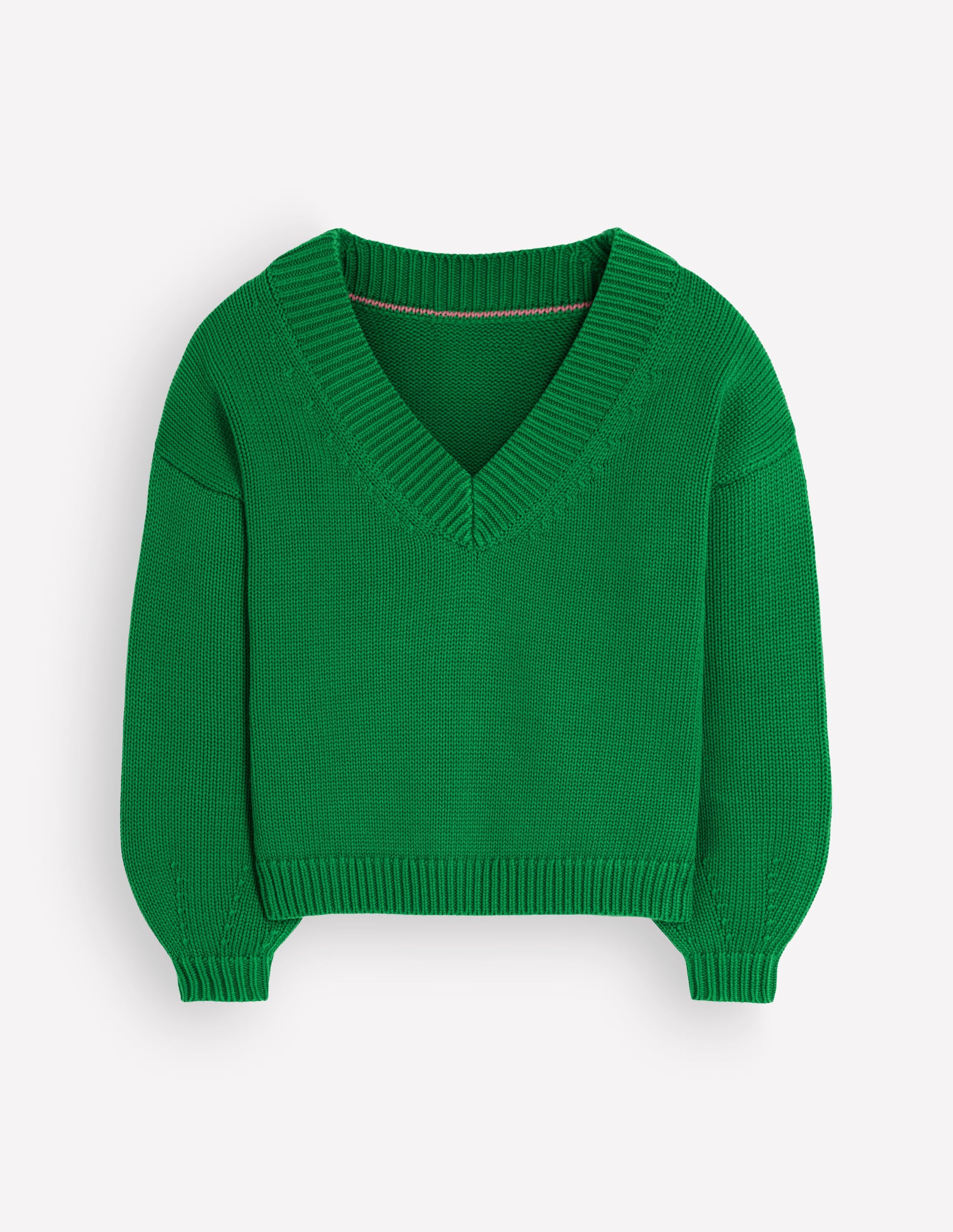 Pull Lucy à col V en coton-Vert des Highlands - Image 7