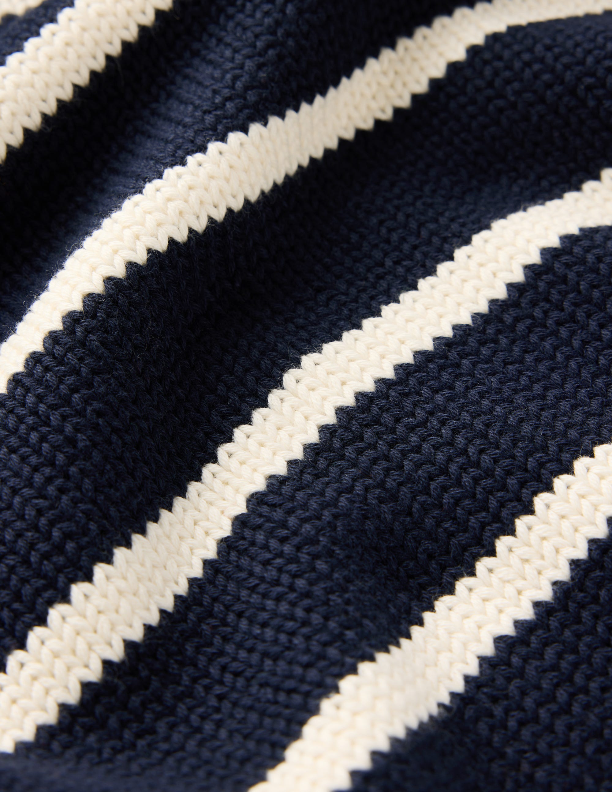 Pull Lucy à col V en coton-Bleu marine, ivoire - Image 8