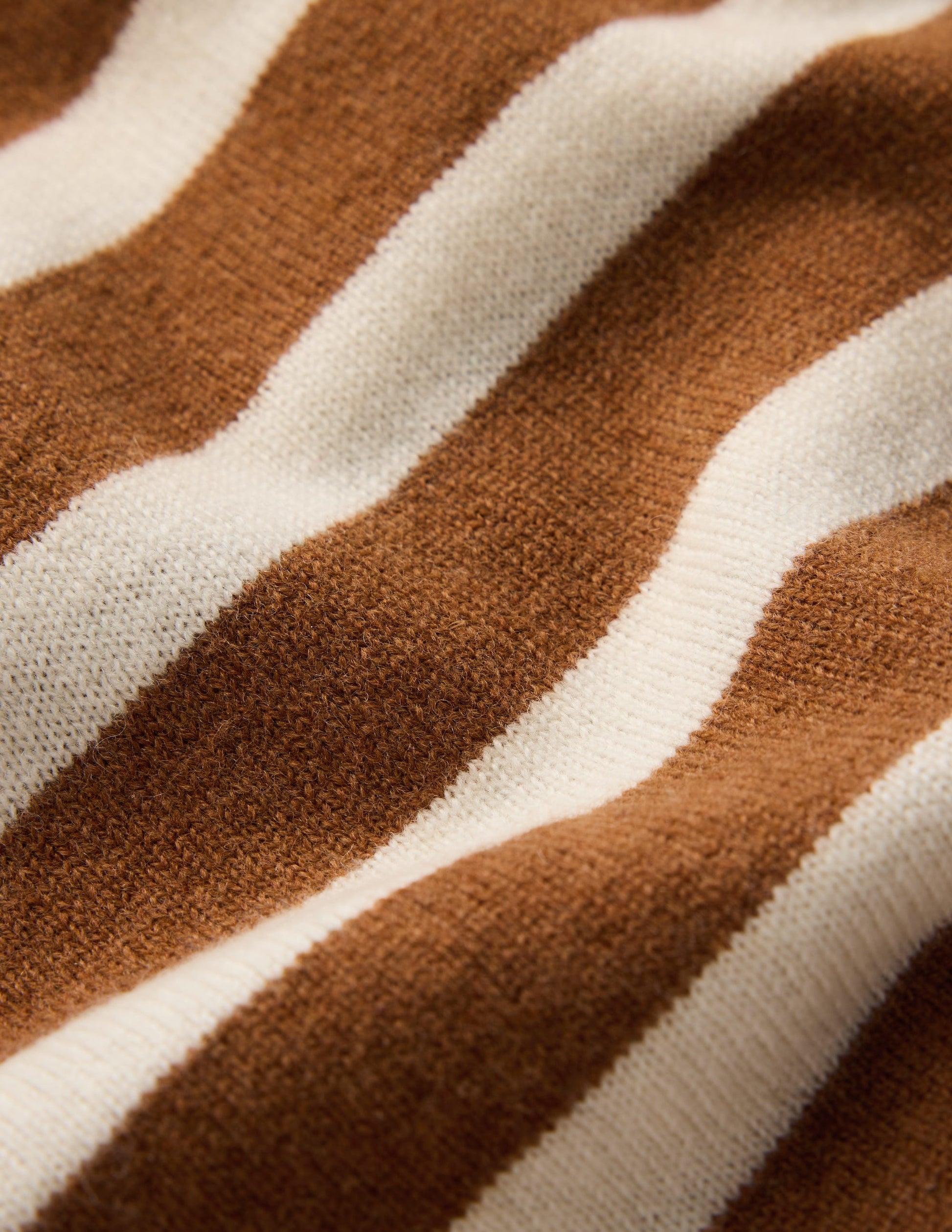 Bow Neck Knitted T-shirt-Gingerbread, Ivory Stripe-7