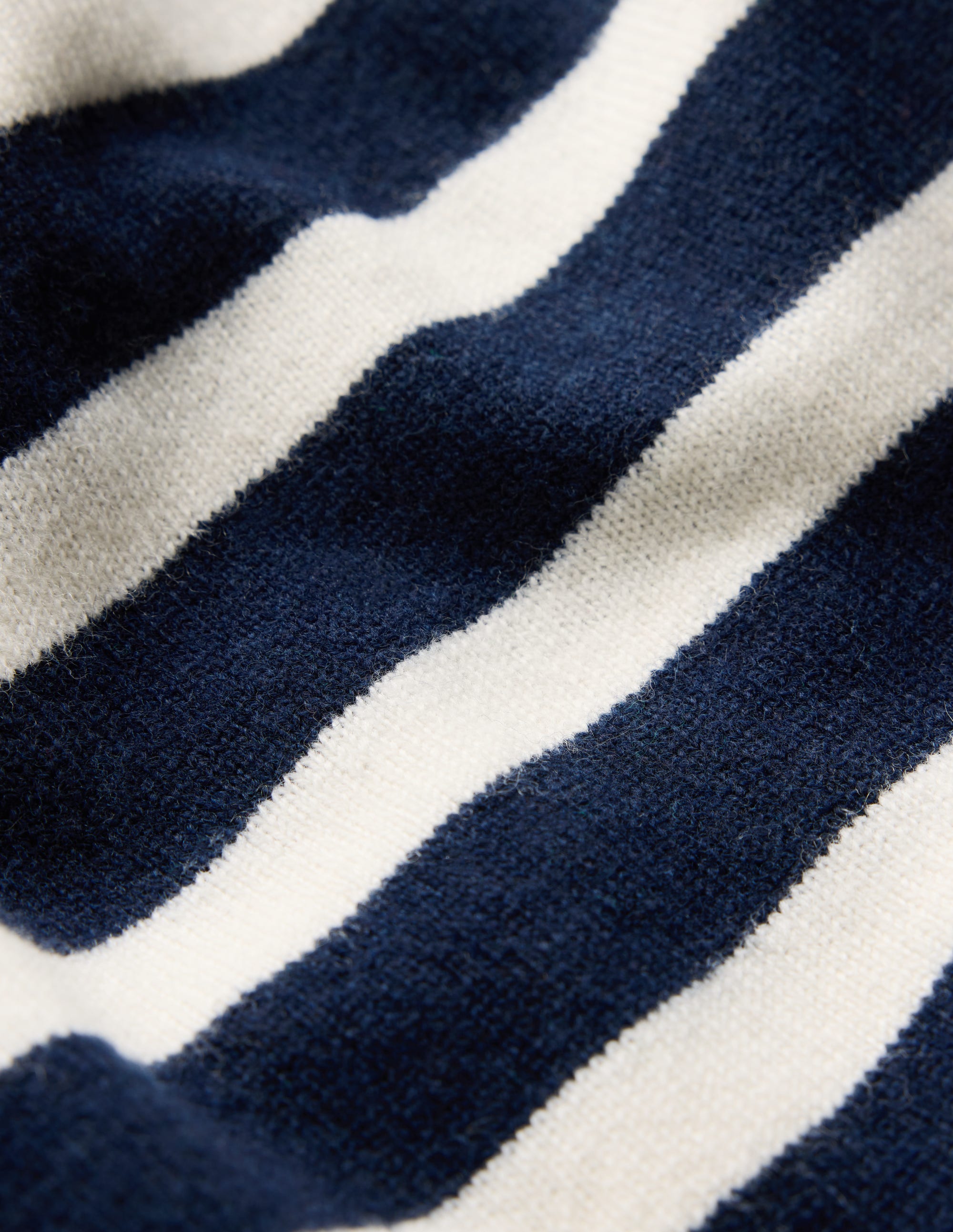 Bow Neck Knitted T-shirt-Navy, Ivory Stripe - Image 9