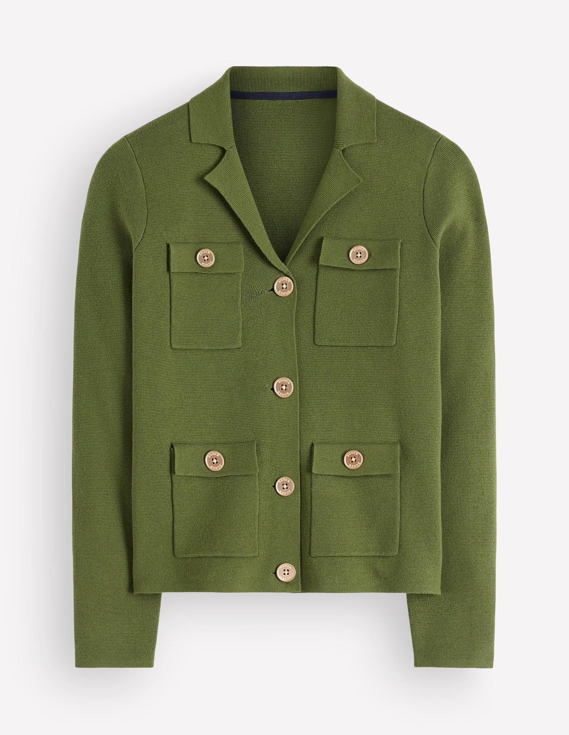Veste en maille Phoebe à col-Vert forêt-5
