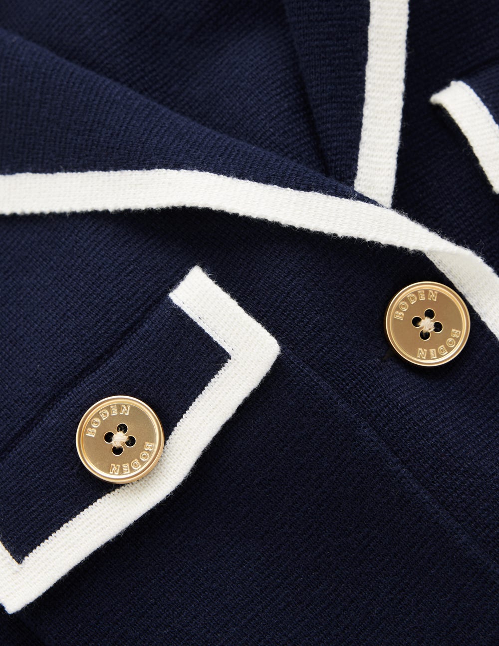 Phoebe Collared Knitted Jacket-Navy-7