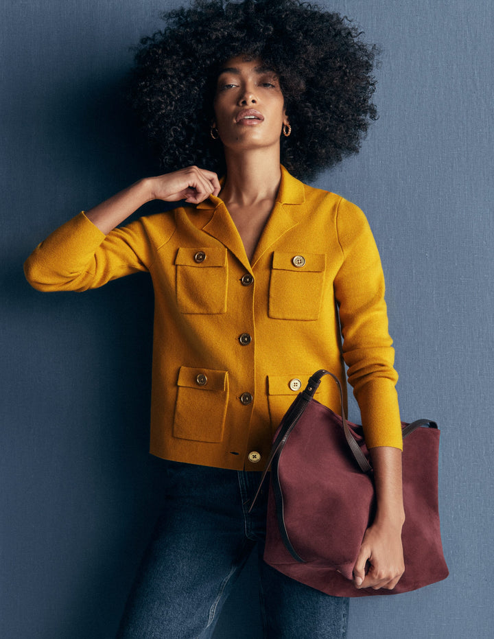 Phoebe Strickjacke mit Kragen-Goldenes Roggenfeld