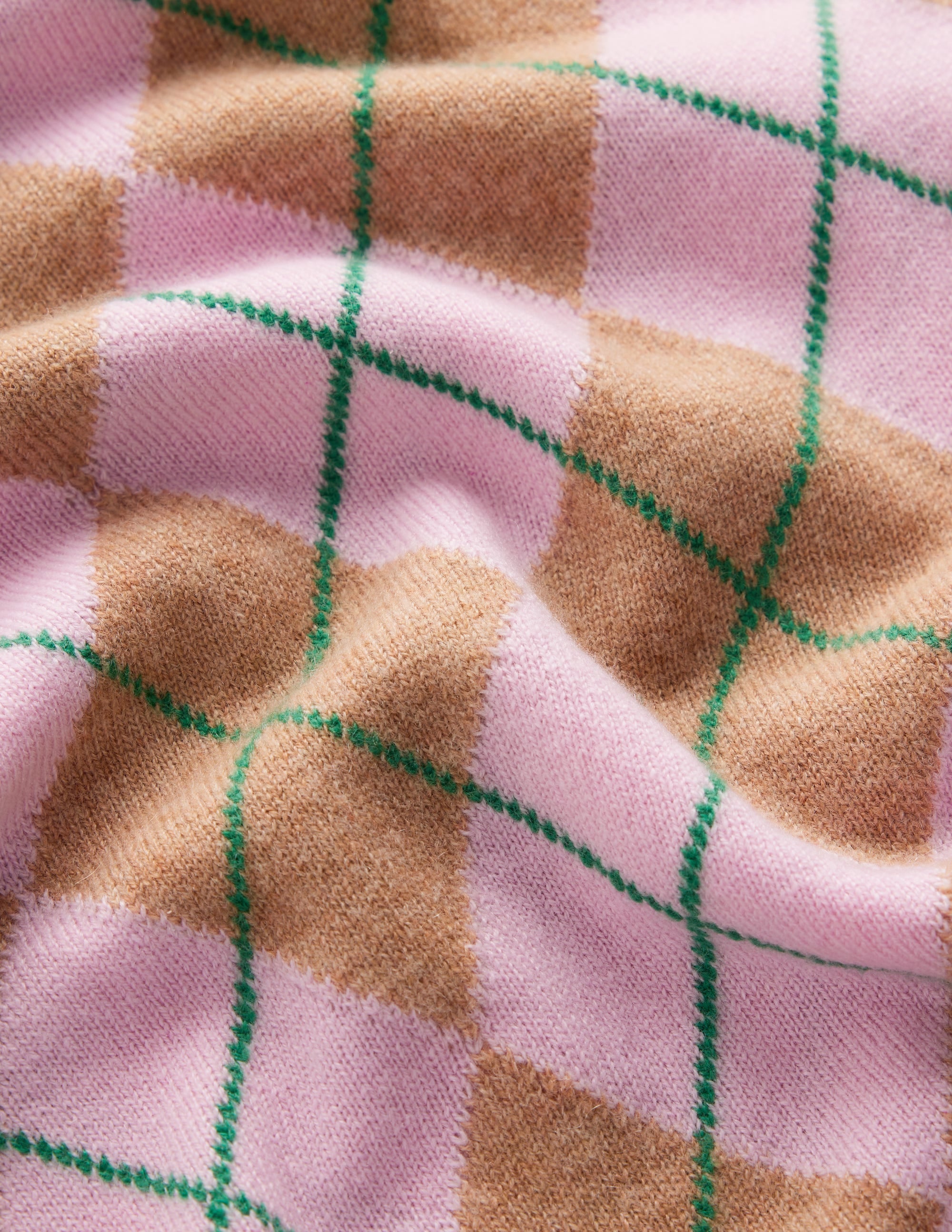 Elsie Kaschmirpullover mit Rundhalsausschnitt-Rosa Heidekraut, Argyle - Image 7