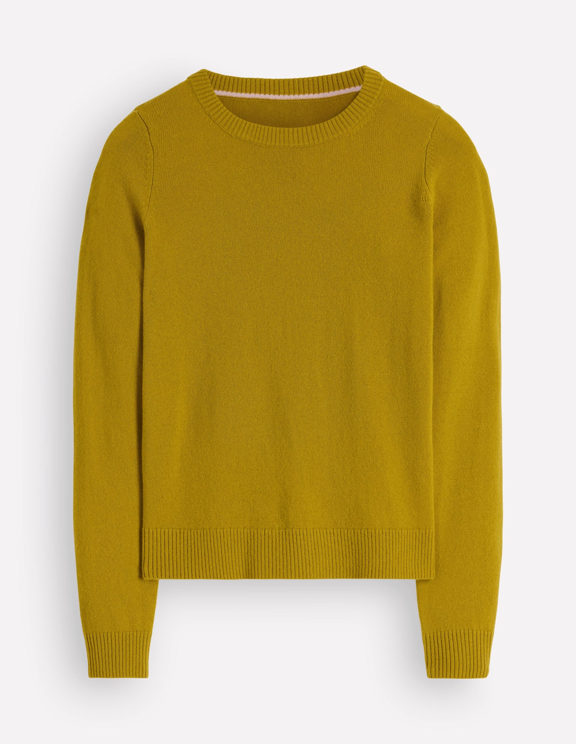 Pull col rond Elsie en cachemire-Jaune épicé - Image 6