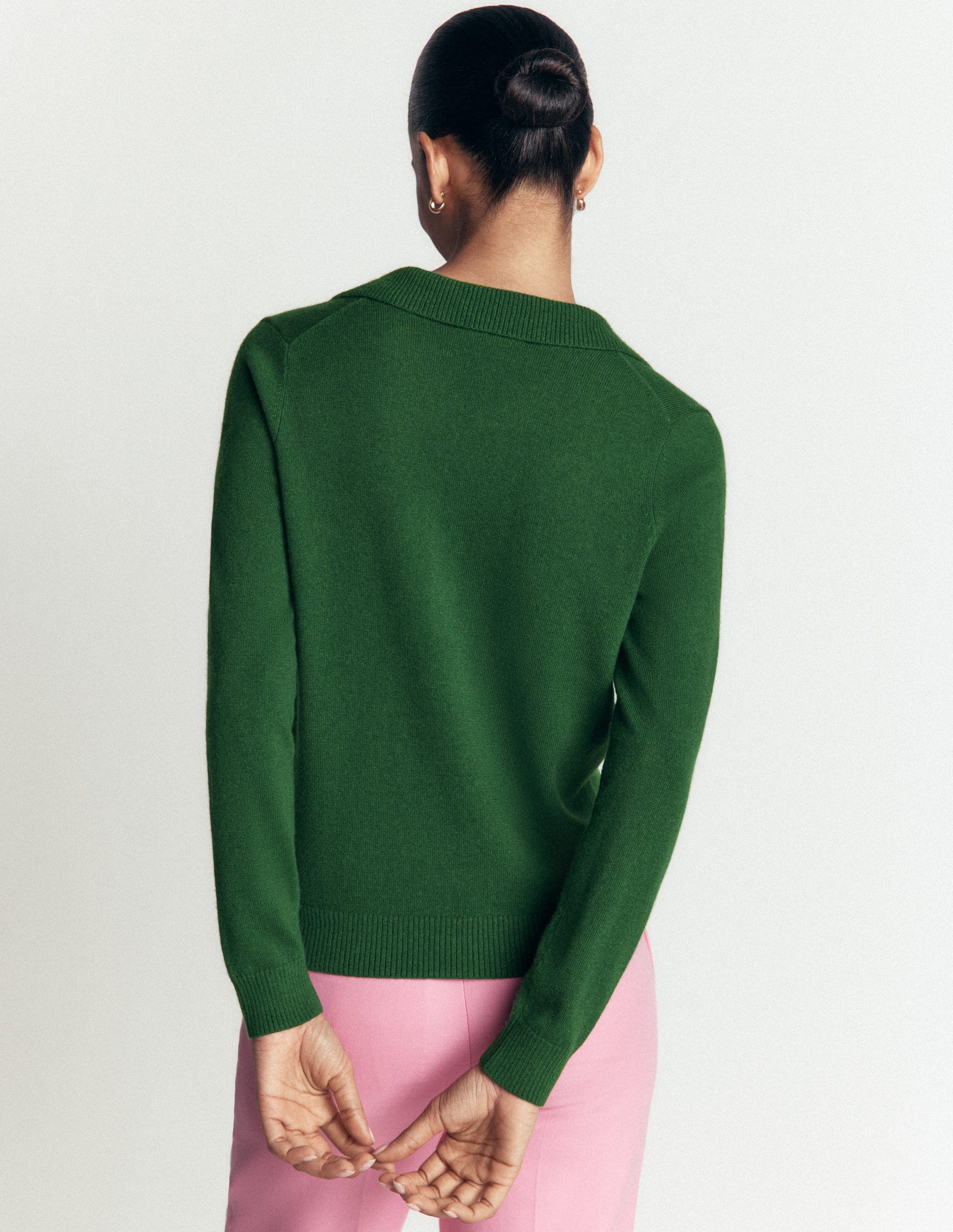 Elsie Henley-Pullover aus Kaschmir-Frisches Grün-3
