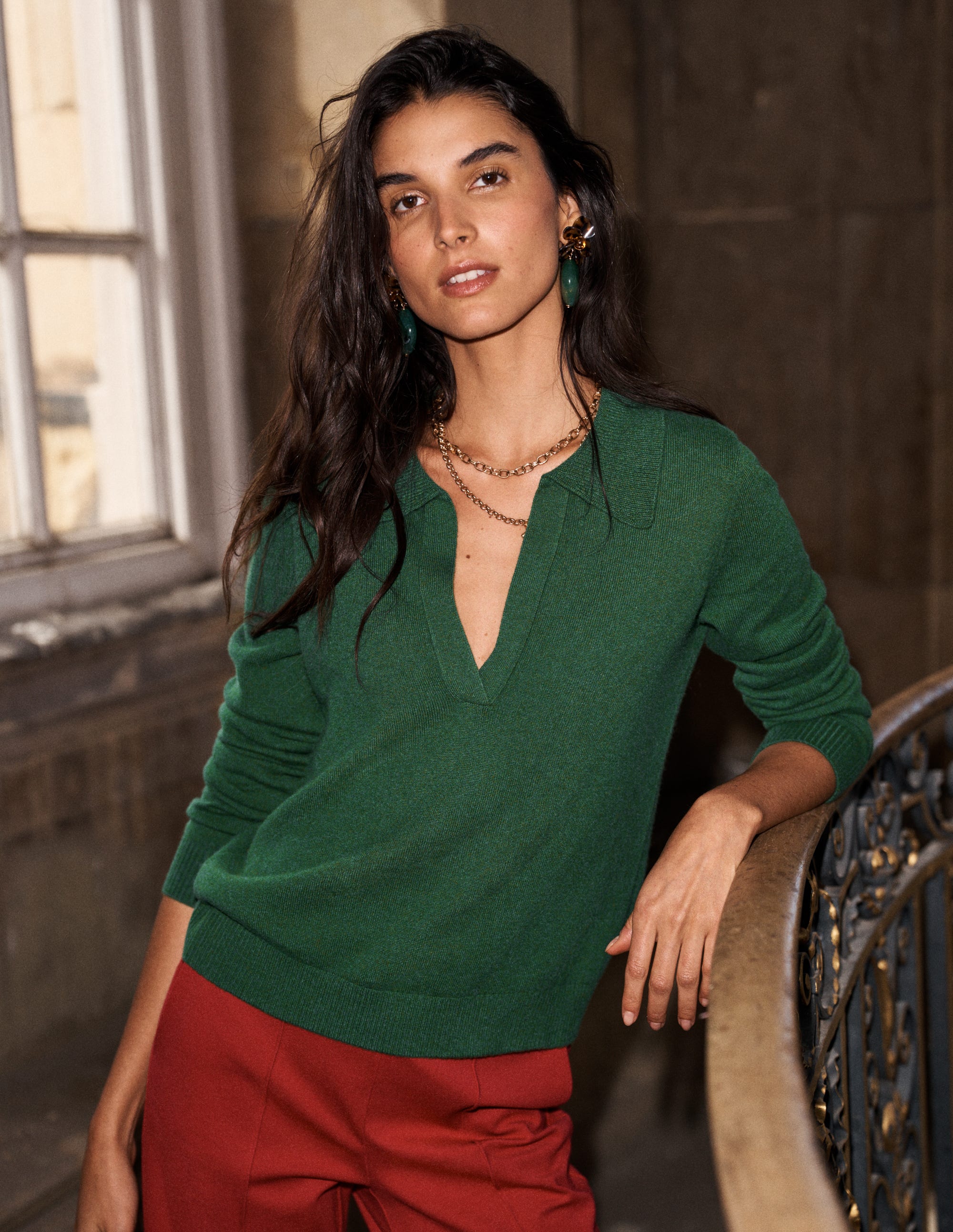 Elsie Henley-Pullover aus Kaschmir-Frisches Grün - Image 1