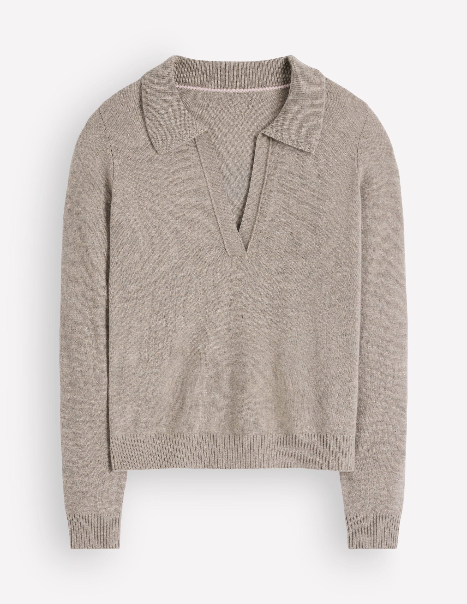Pull col tunisien Elsie en cachemire-Gris agate-5