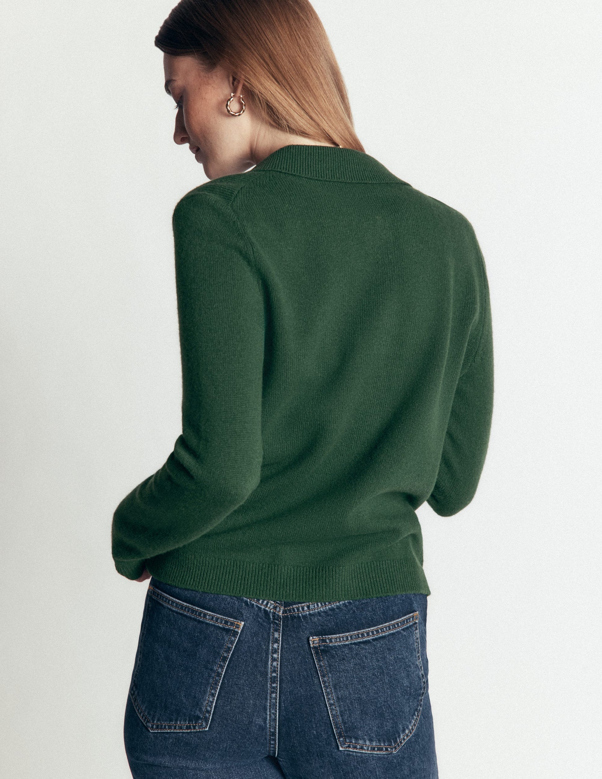 Marianne Pullover aus Merinowolle-Jagdgrün-3