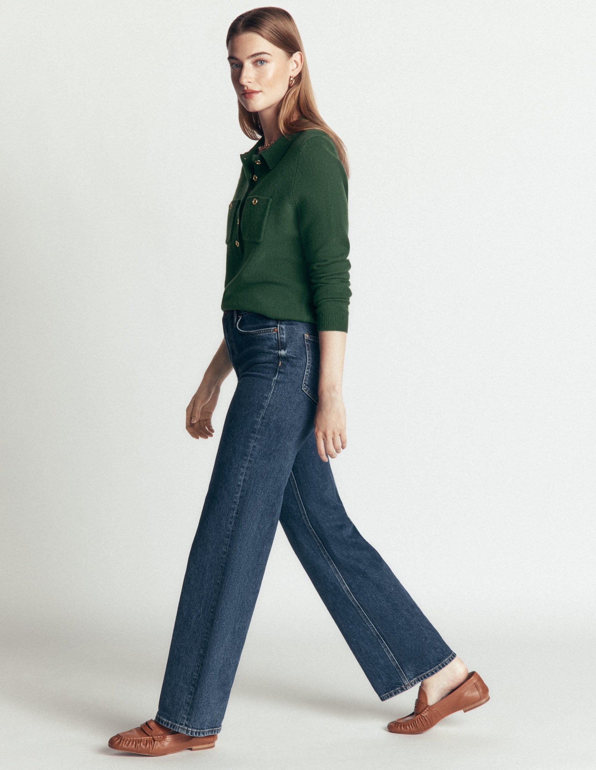 Marianne Pullover aus Merinowolle-Jagdgrün-4